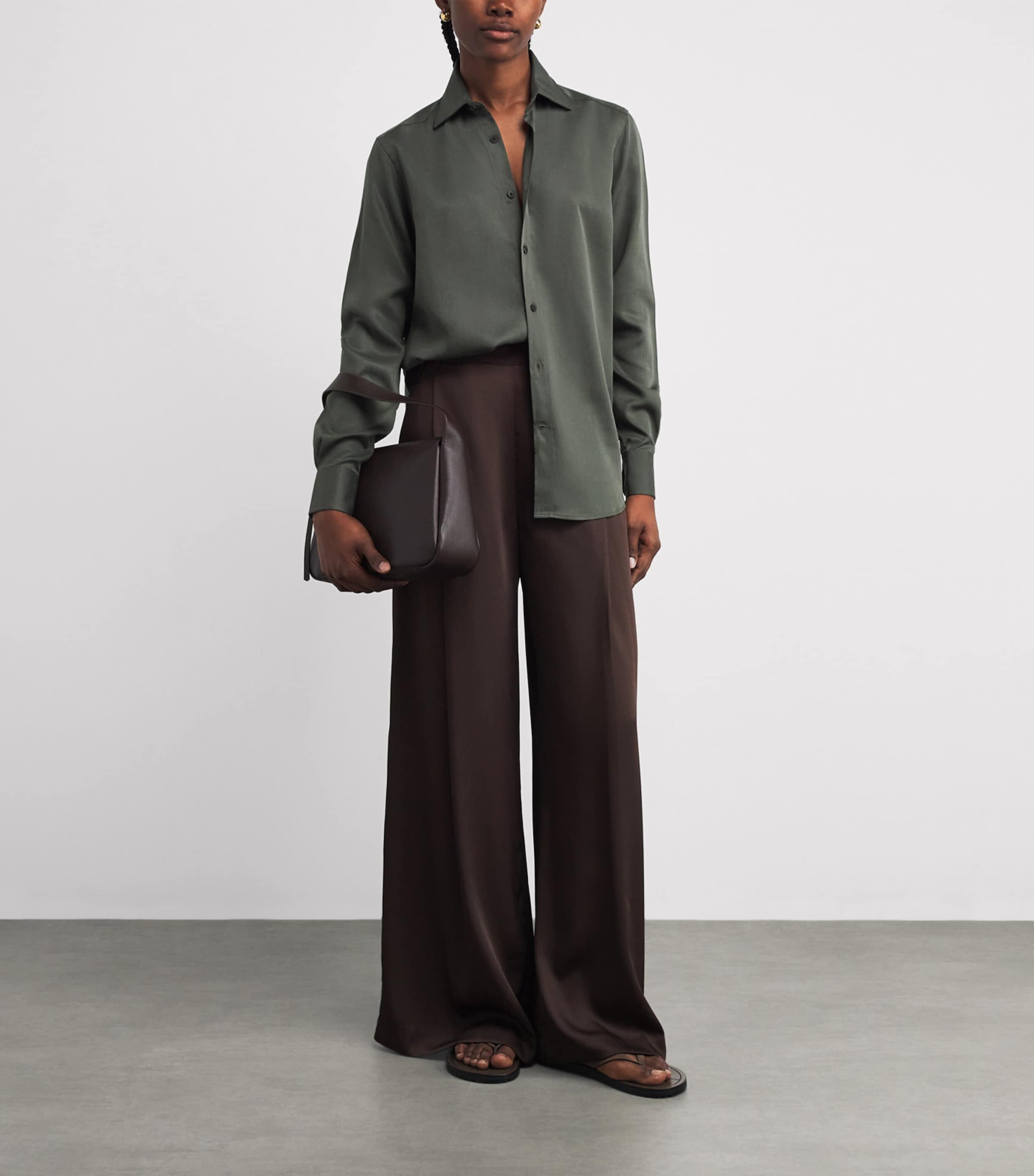 Cotton Oxford Boyfriend Shirt KHAKI Image 2