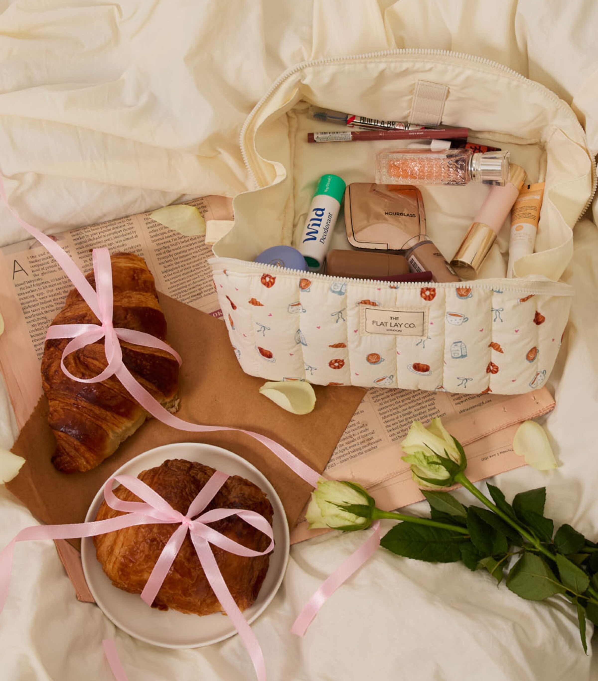 The Flat Lay Co. Printed Flat Lay Make-Up Bag Patisserie Image 10