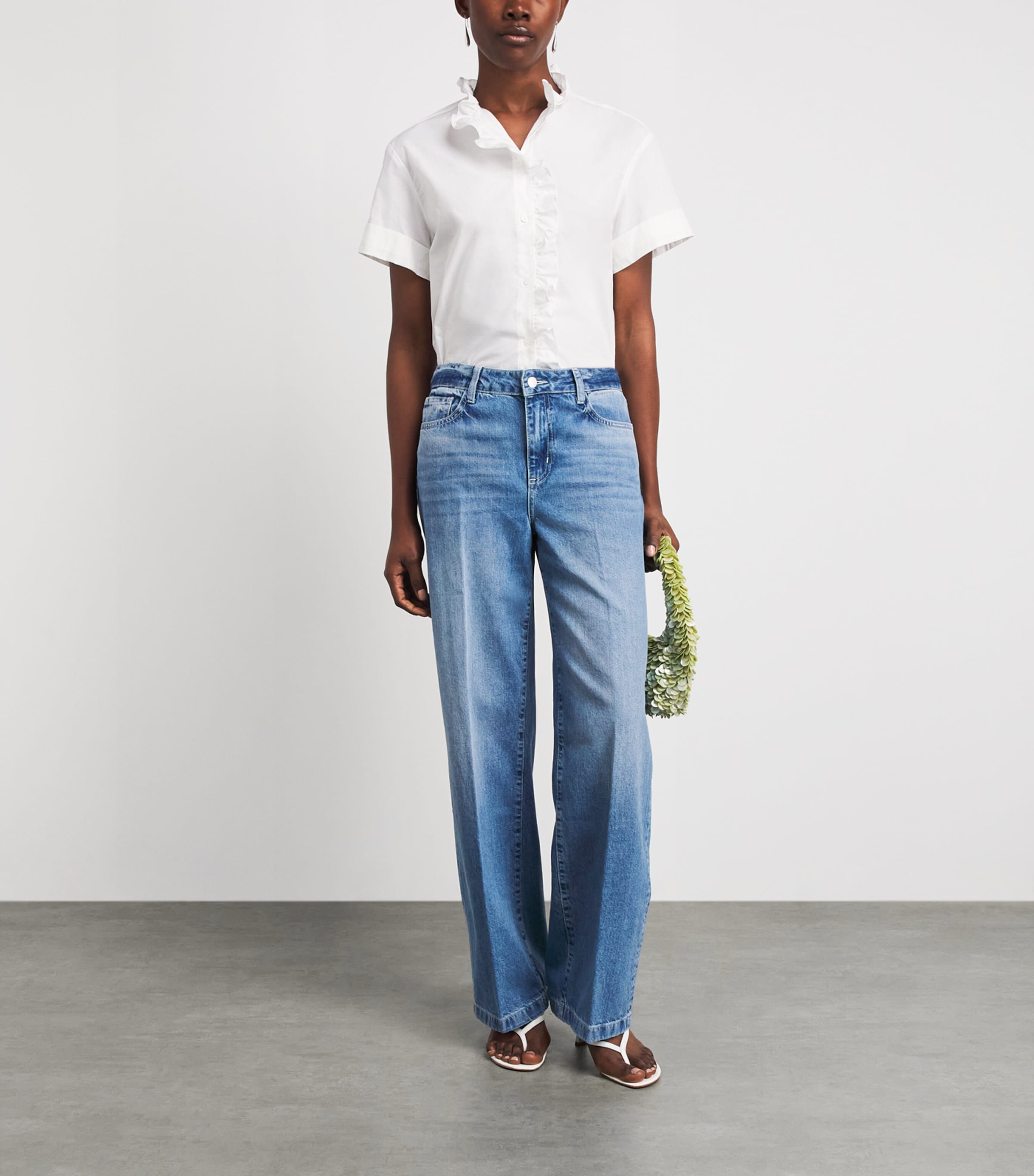 L'Agence Womens Scottie Wide-Leg Jeans Grnt Grant Image 2