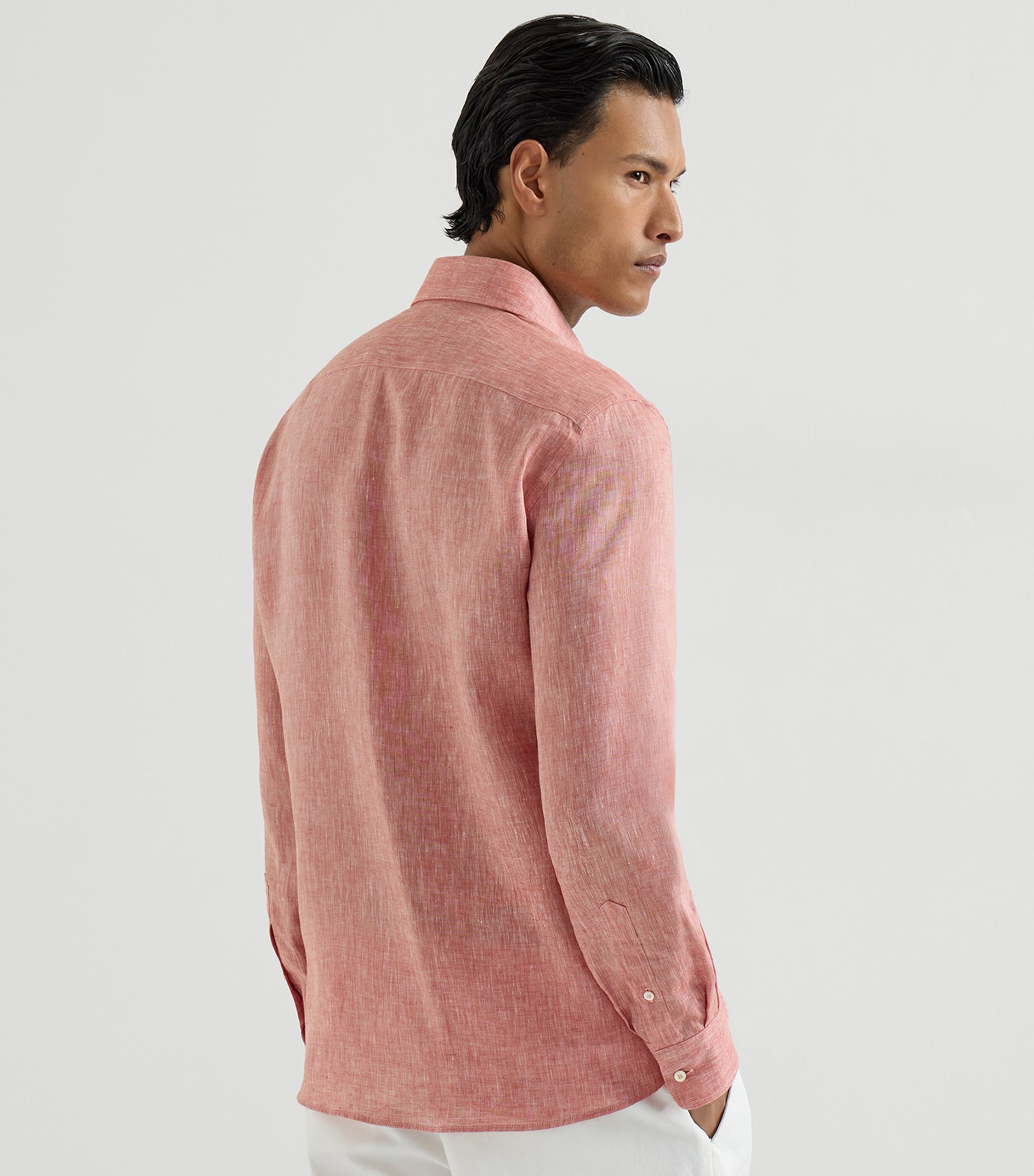 Brunello Cucinelli Mens Linen Easy-Fit Shirt Image 4