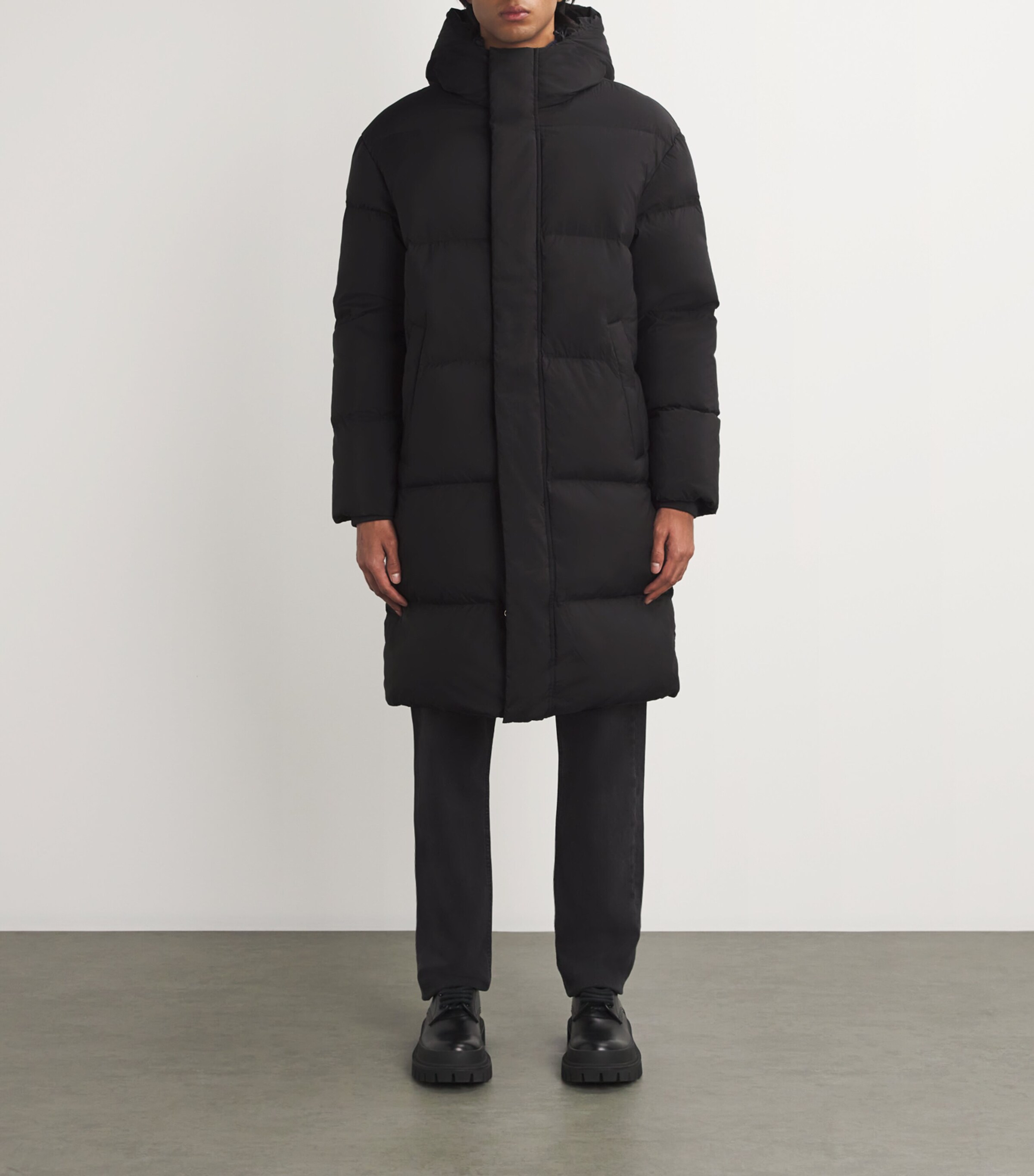 Down Pascal Longline Jacket 999 BLACK Image 3