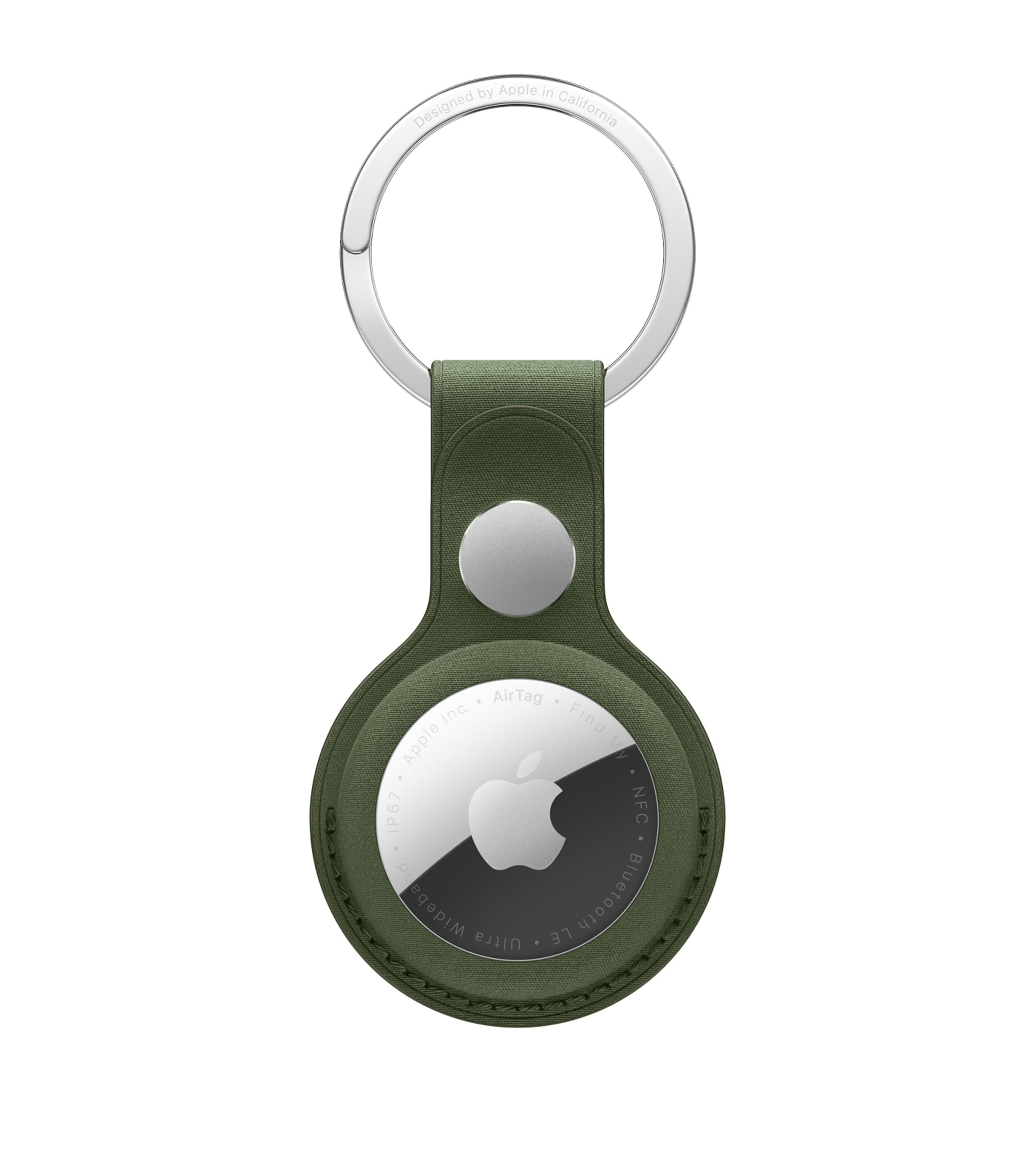 Apple FineWoven AirTag Key Ring Sage Green Image 1