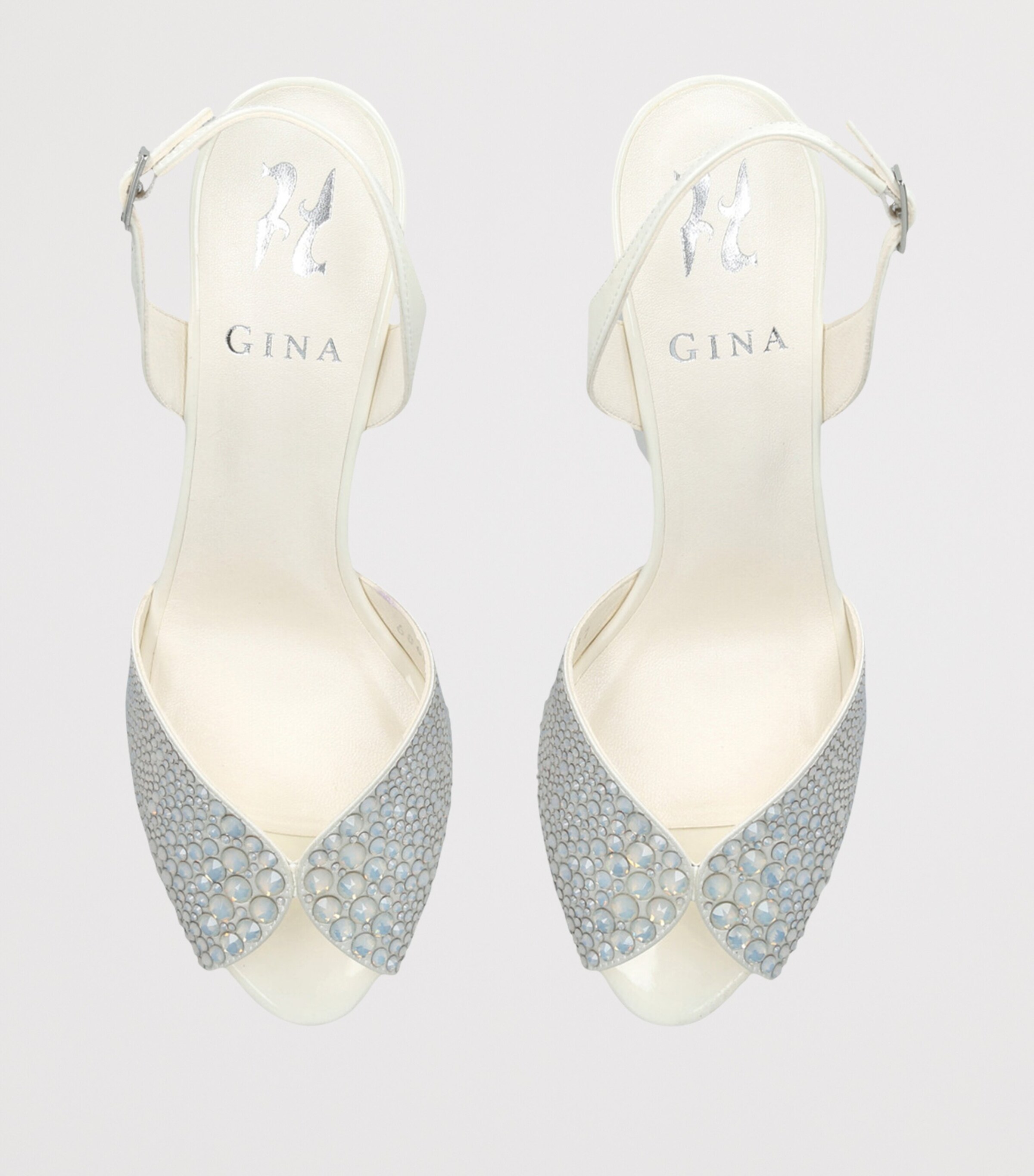 Gina Satin Embellished Arabel Pumps 50 White Image 4