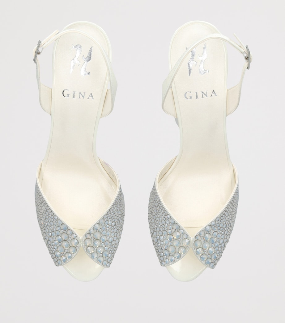 Satin Embellished Arabel Pumps 50 WHITE Image 4