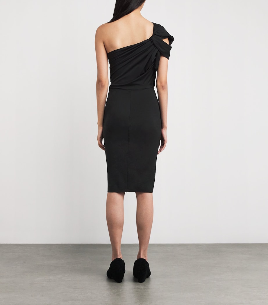 Twisted One-Shoulder Mini Dress 09 BLACK Image 3
