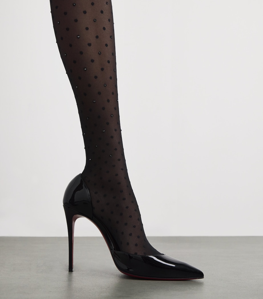 Crystal-Embellished Polka-Dot Tights 8361 BLACK JET Image 4