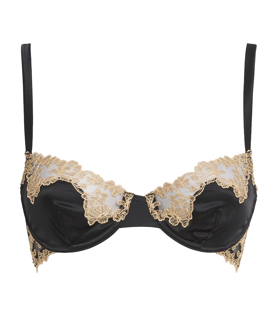 Silk-Blend Reina Half-Cup Bra BLACK & GOLD Image 1