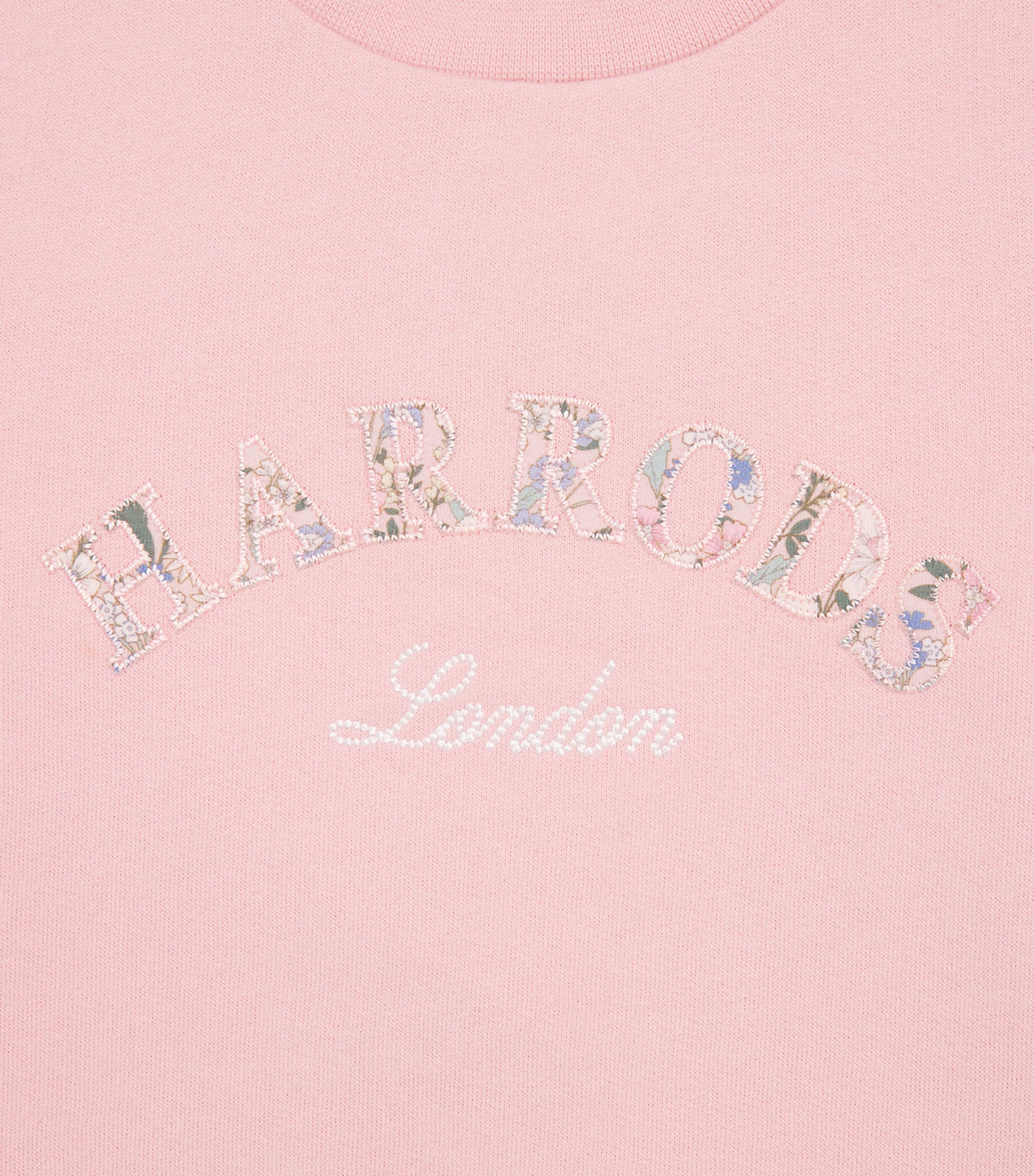 Harrods Cotton Jersey Floral Sweatshirt Pink Image 3