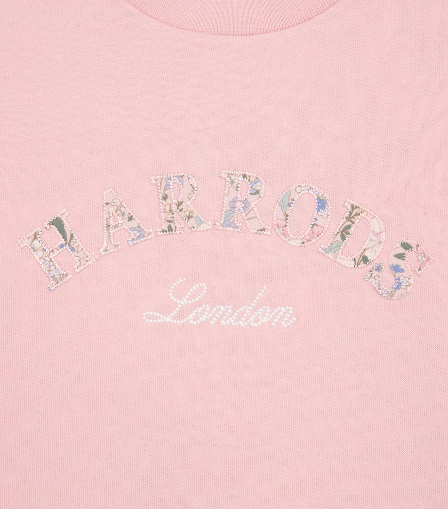 Harrods Cotton Jersey Floral Sweatshirt Pink Image 3