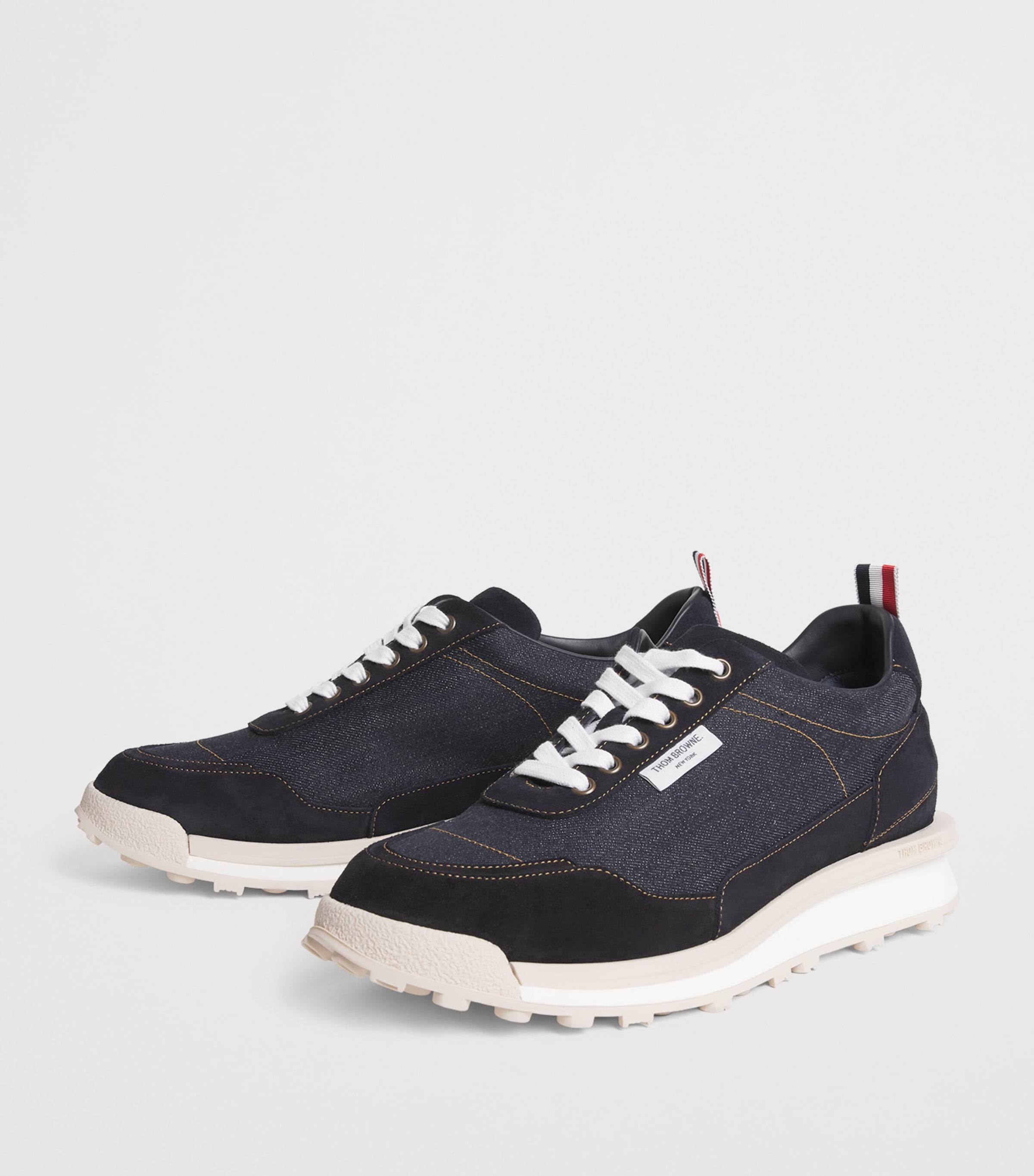 Thom Browne Denim Alumni Sneakers Navy Image 3