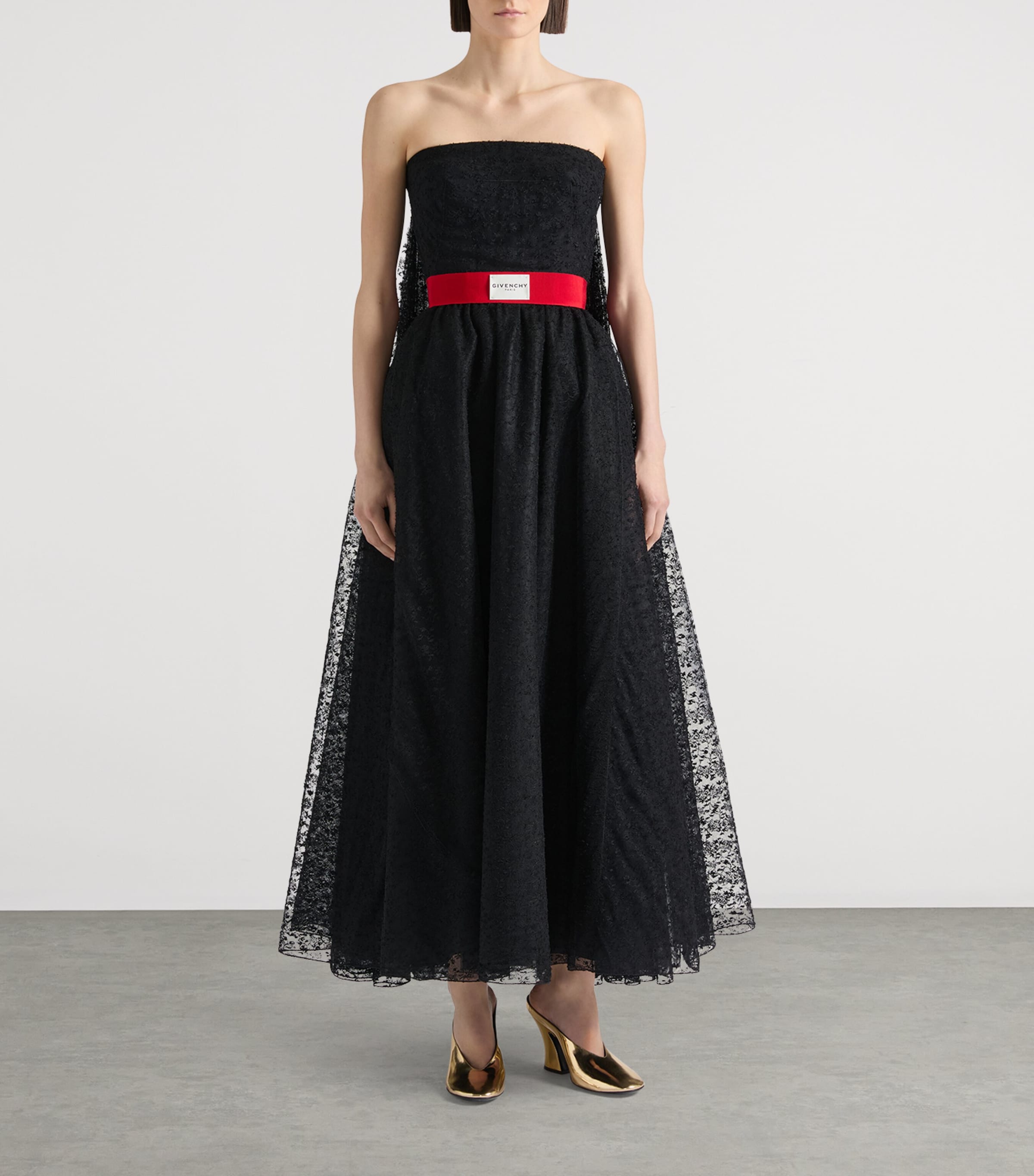 Lace Bustier Evening Dress BLACK Image 2