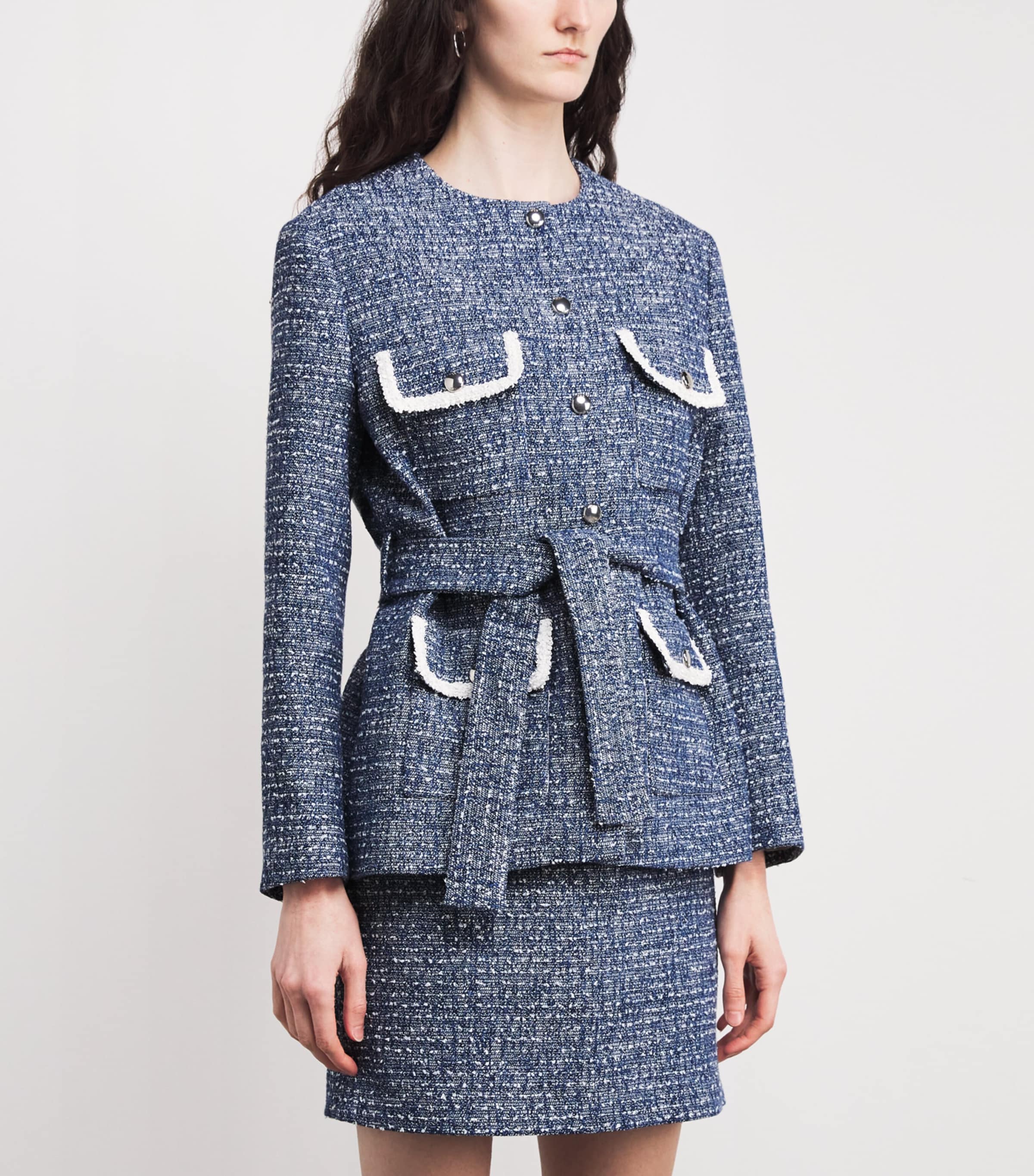 Cotton-Blend Tweed Jacket BLUE Image 3