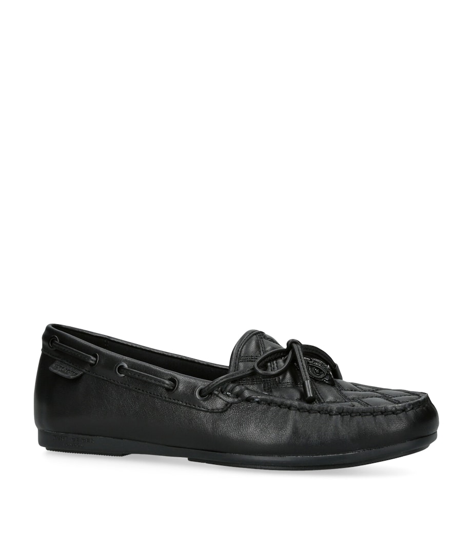 Kurt Geiger London Leather Quilted Eagle Moccasins Black Image 1