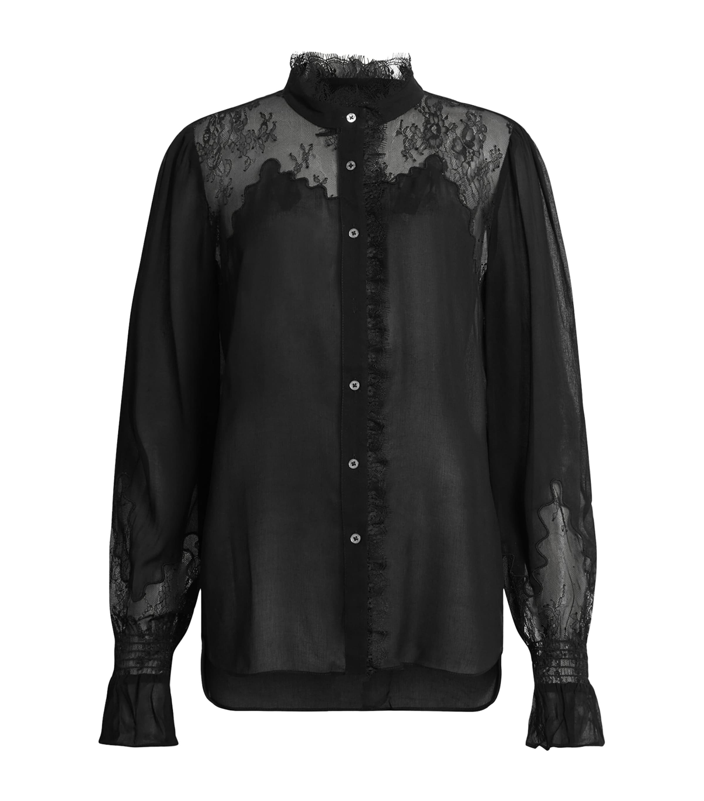 ALLSAINTS LACE-INSERT RORY SHIRT 