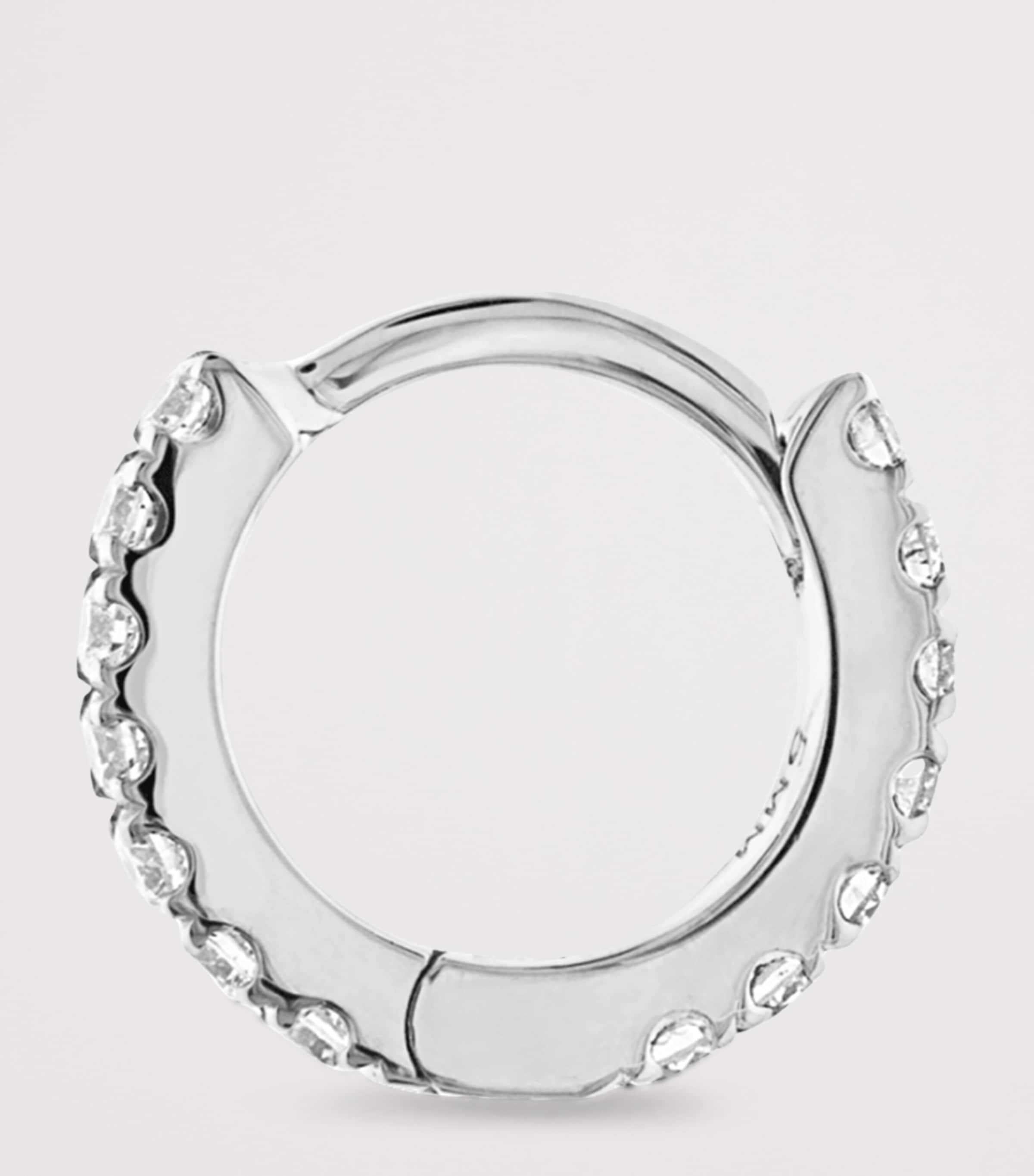 Diamond Eternity Single Hoop Earring (5mm) WHITE GOLD Image 2