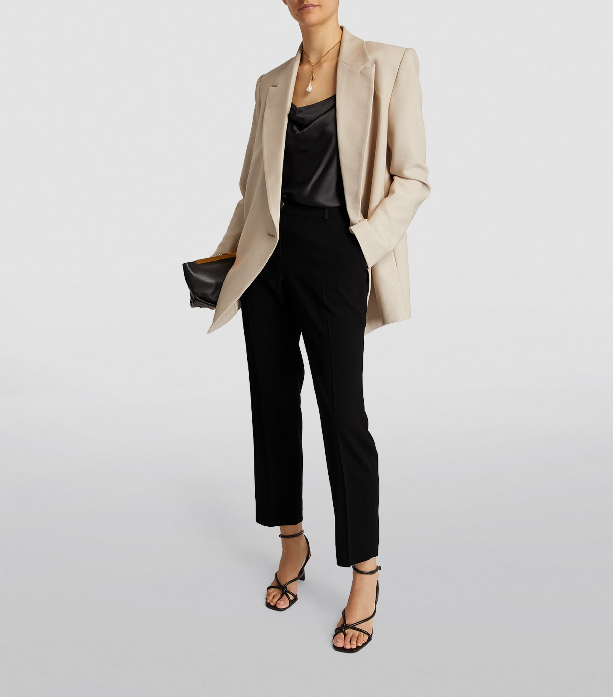 Straight-Leg Tailored Trousers BLACK Image 2