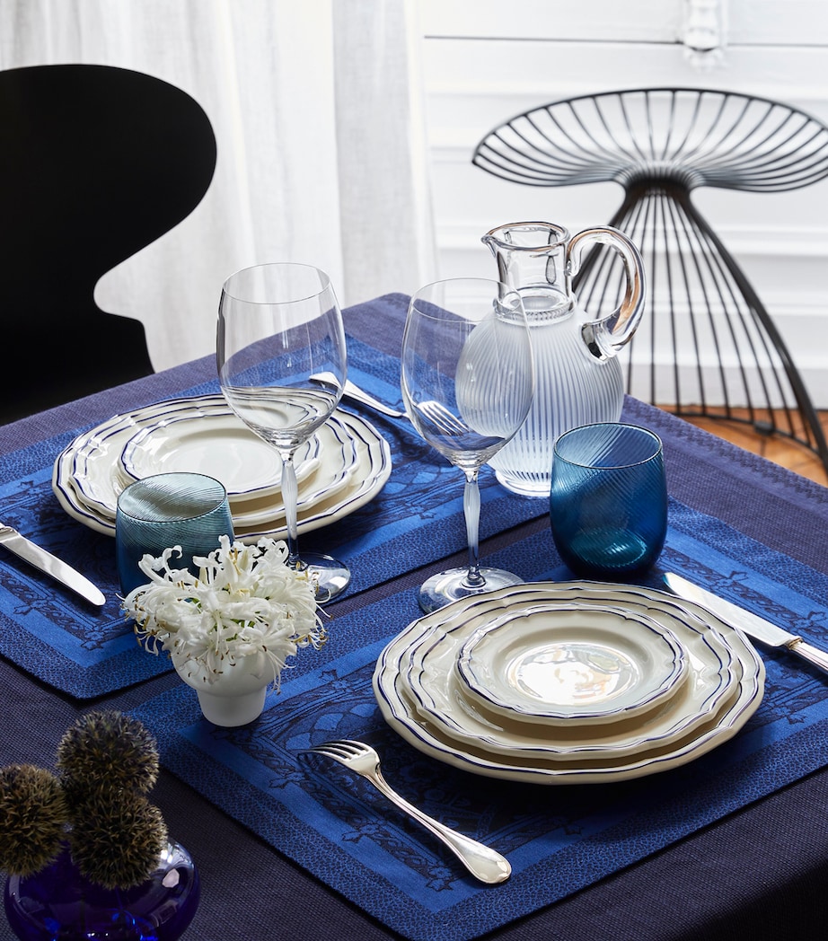 Set of 4 Filet Cobalt Dinner Plates (26.5cm) WHITE, BLUE Image 2