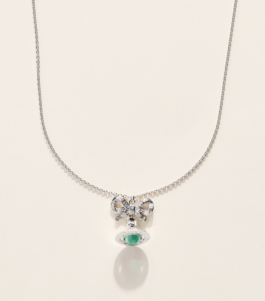 Vivienne Westwood Octavie Pendant Necklace Platinum/whit,tqs Cz Image 1