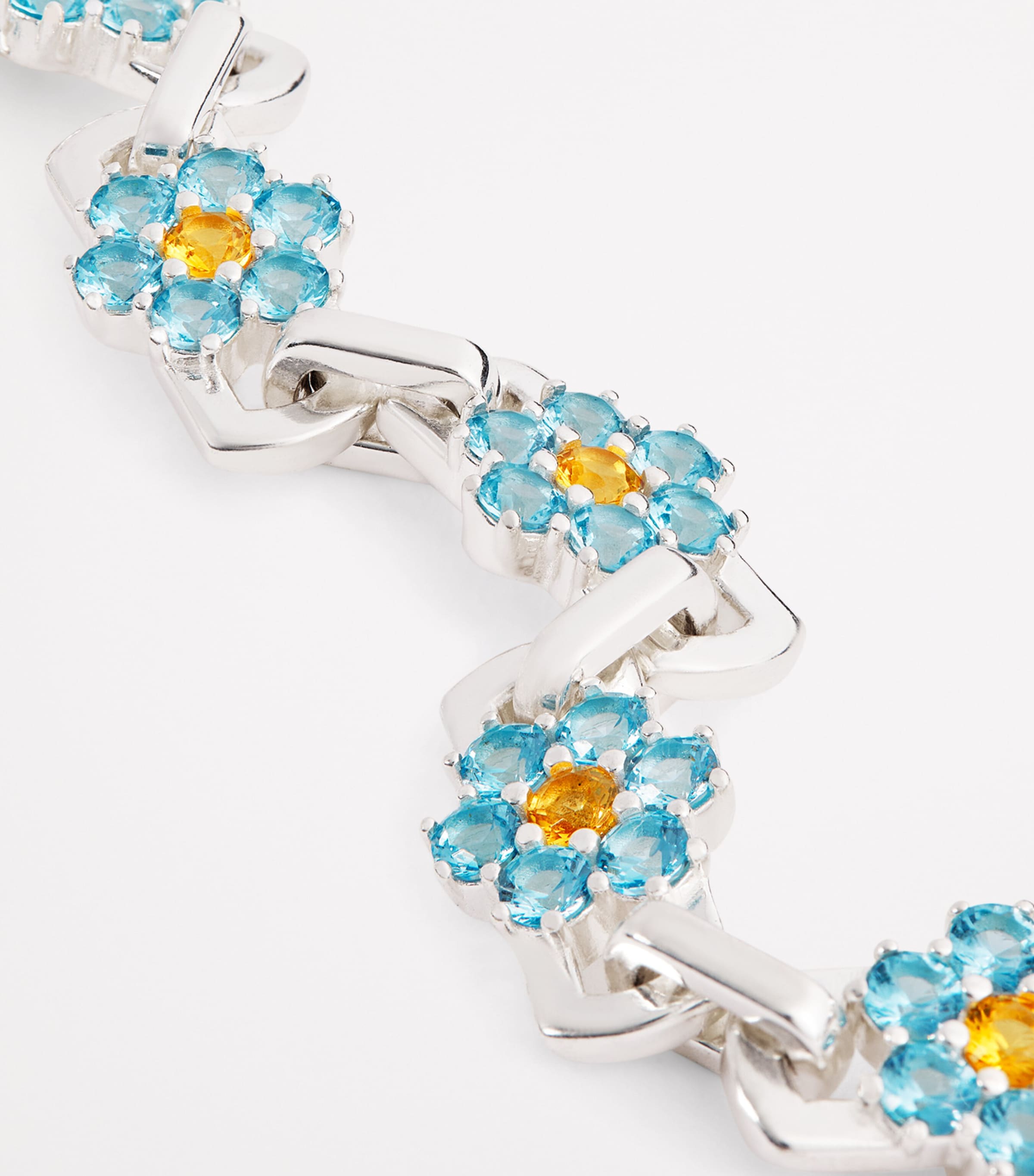 Sterling Silver Daisy Bracelet TOPAZ / YELLOW Image 4