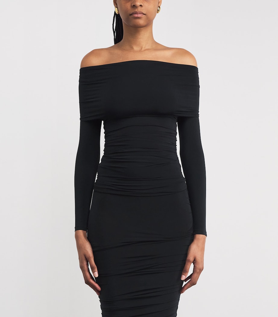 Off-The-Shoulder Mini Dress 7005 BLACK Image 3