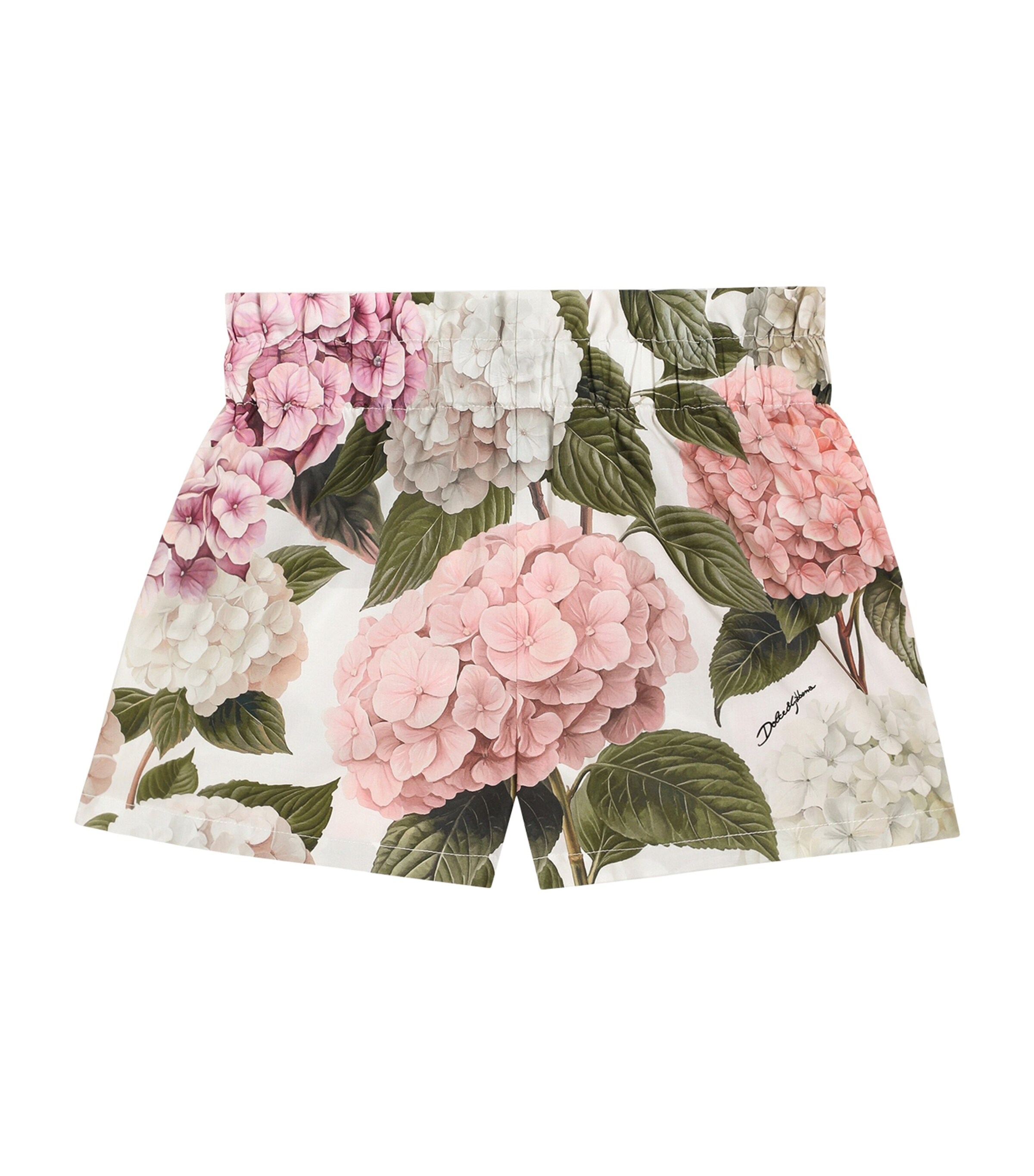 Dolce&Gabbana Kids Cotton Floral Print Shorts (8-12+ Years) Ortensie Fdo B Image 1
