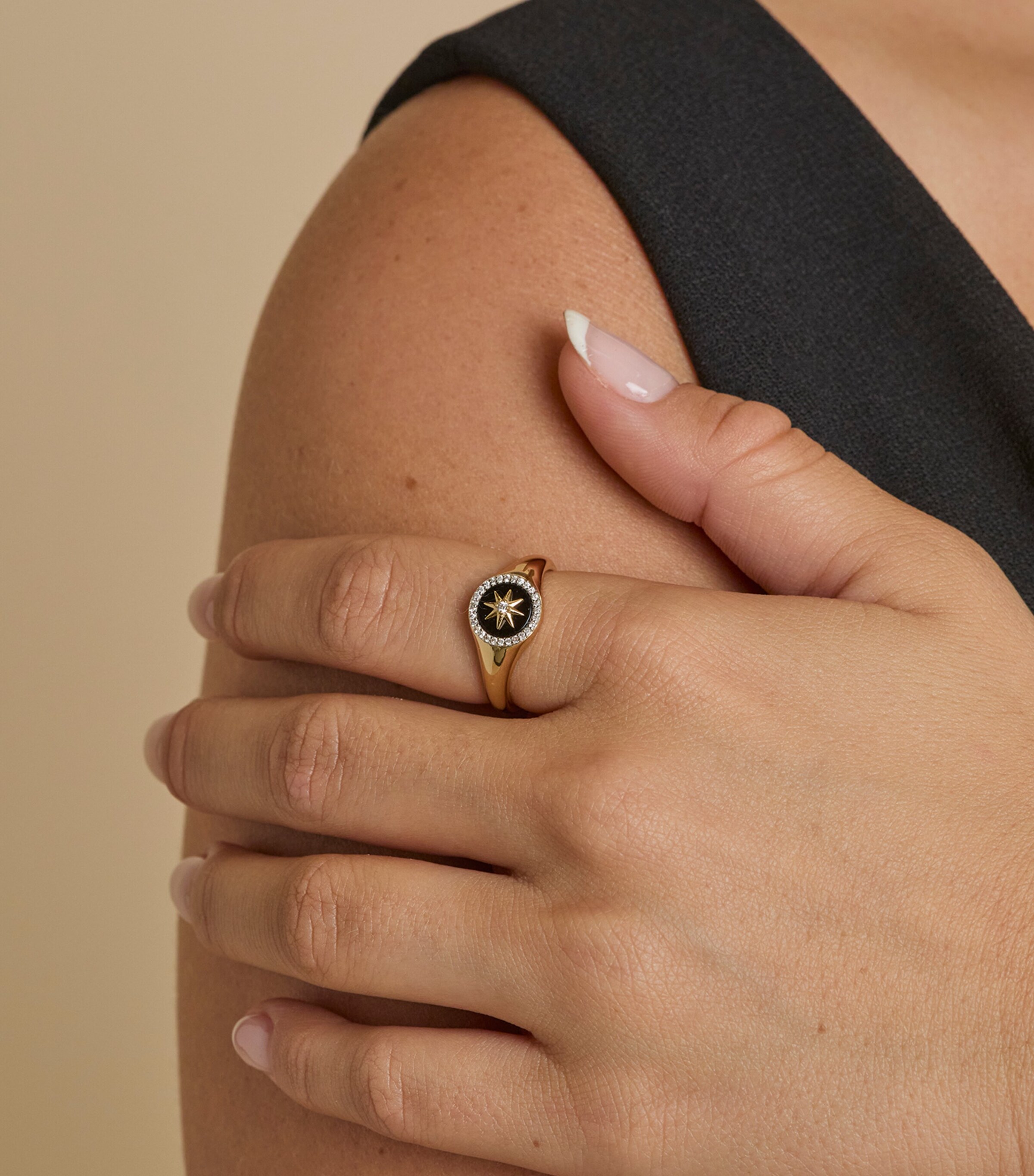 Gold-Plated Crystal Scatter Band Ring GOLD Image 2