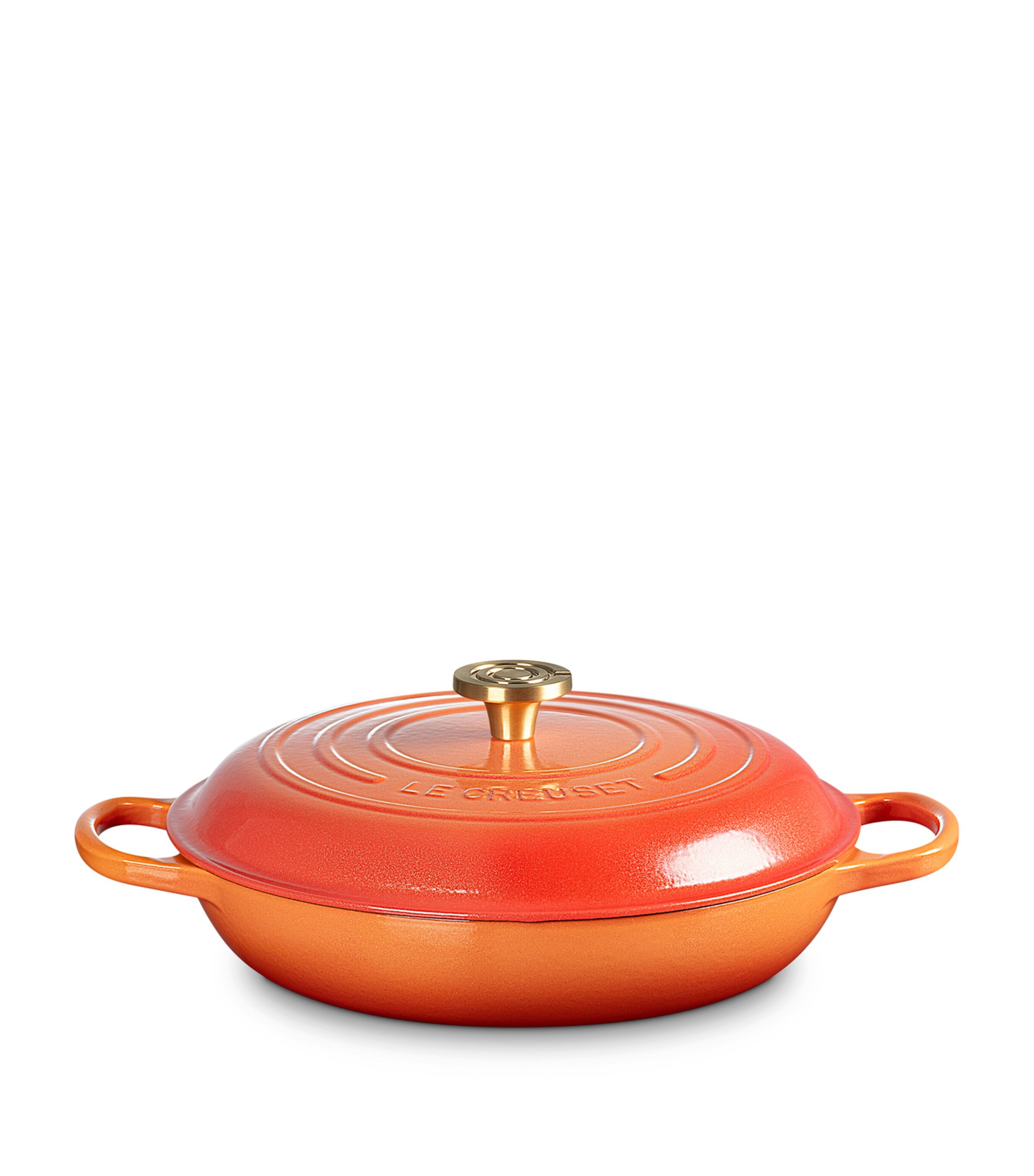 Le Creuset Cast Iron Flamme Dorée Shallow Casserole Dish (30cm) Orange Image 10