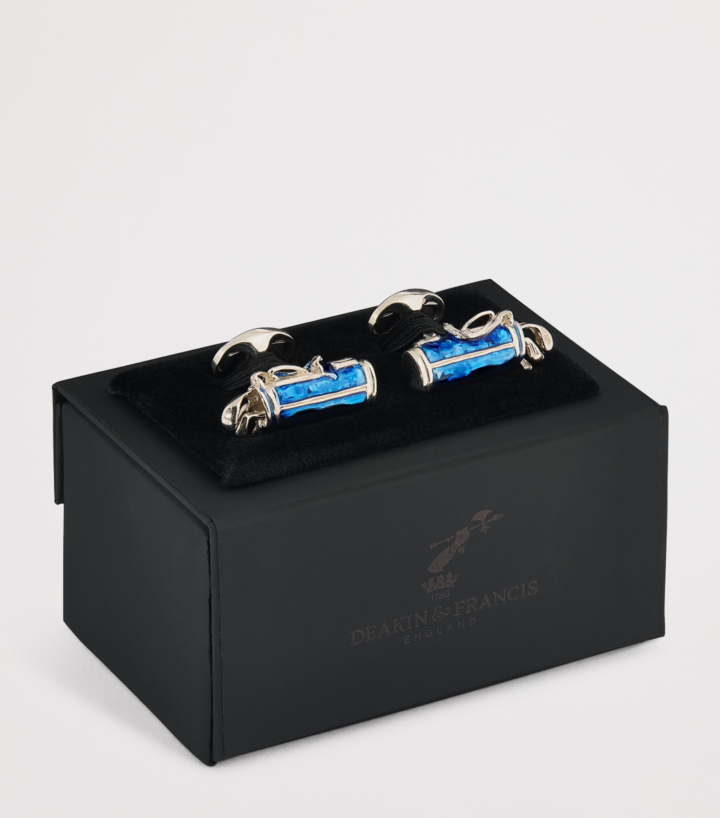 Sterling Silver Golf Cufflinks BLUE Image 3