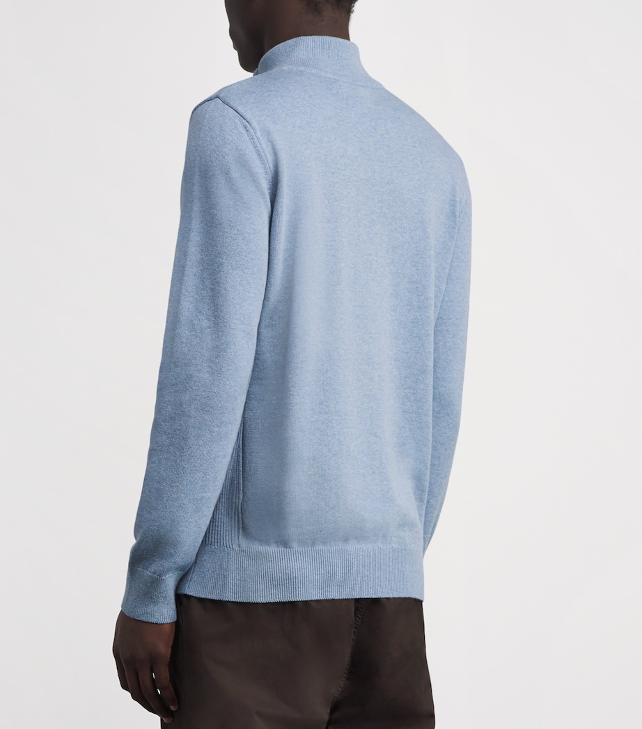 Cotton Half-Zip Sweater DARK CHAMBRAYBL14 Image 4