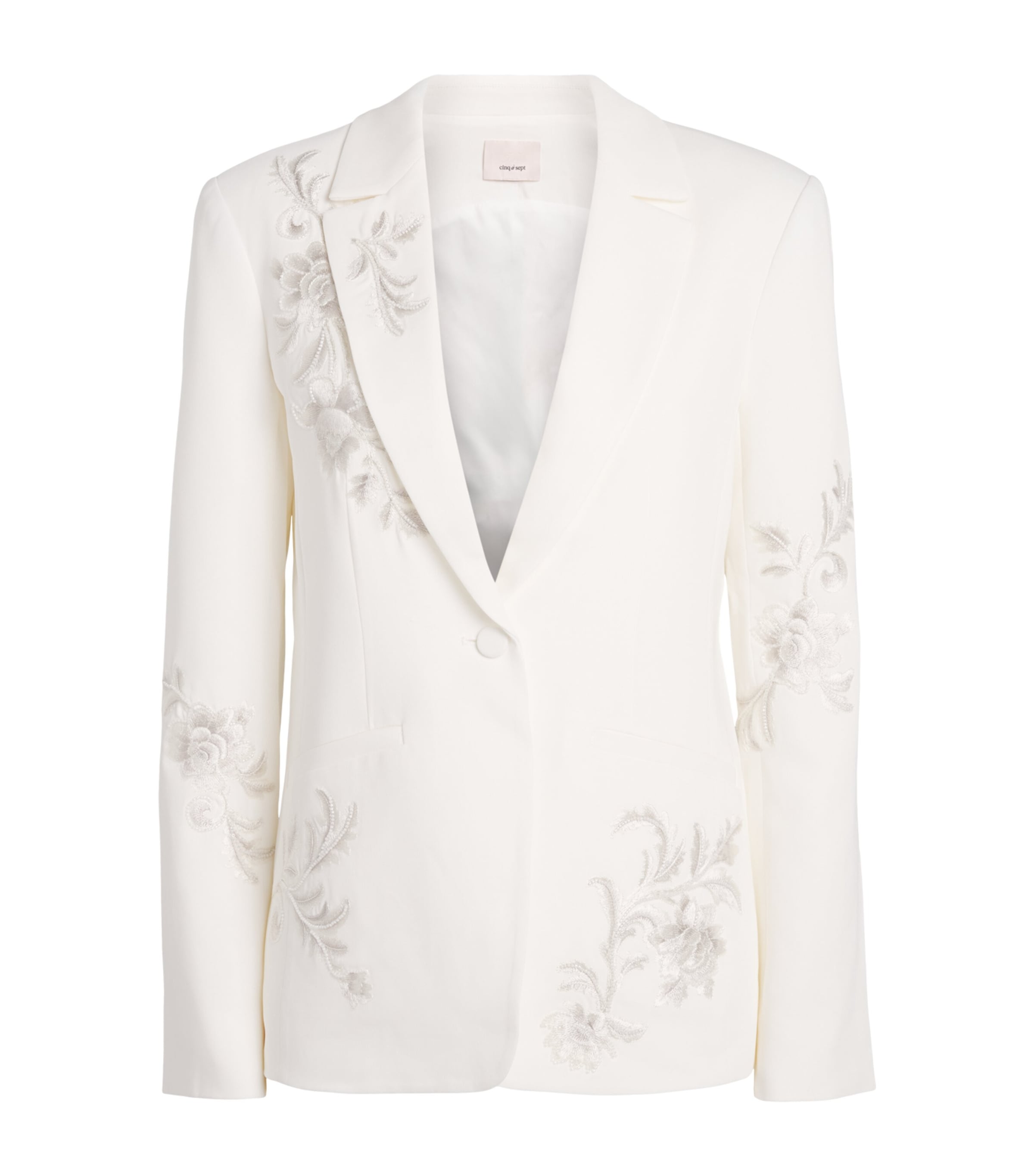 Cinq A Sept Womens Rococo Embroidered Karlie Blazer Ivory/natural Image 1