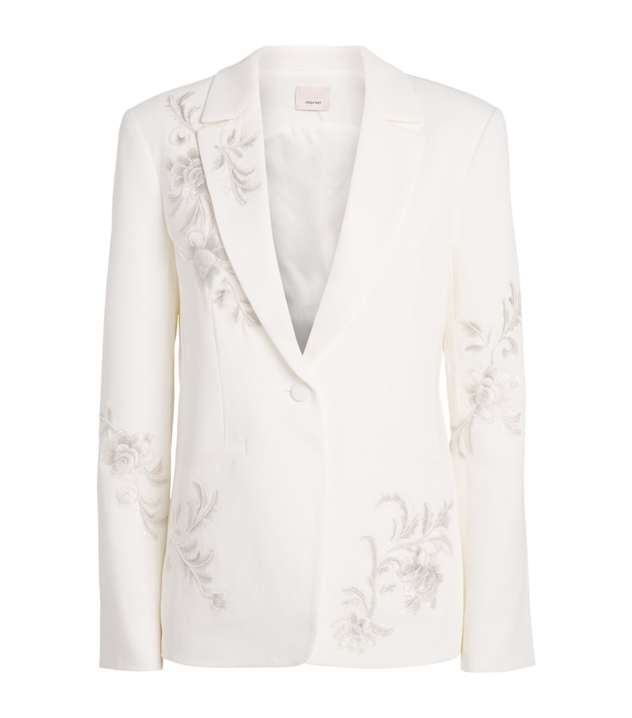 Cinq A Sept Womens Rococo Embroidered Karlie Blazer Ivory/natural Image 1