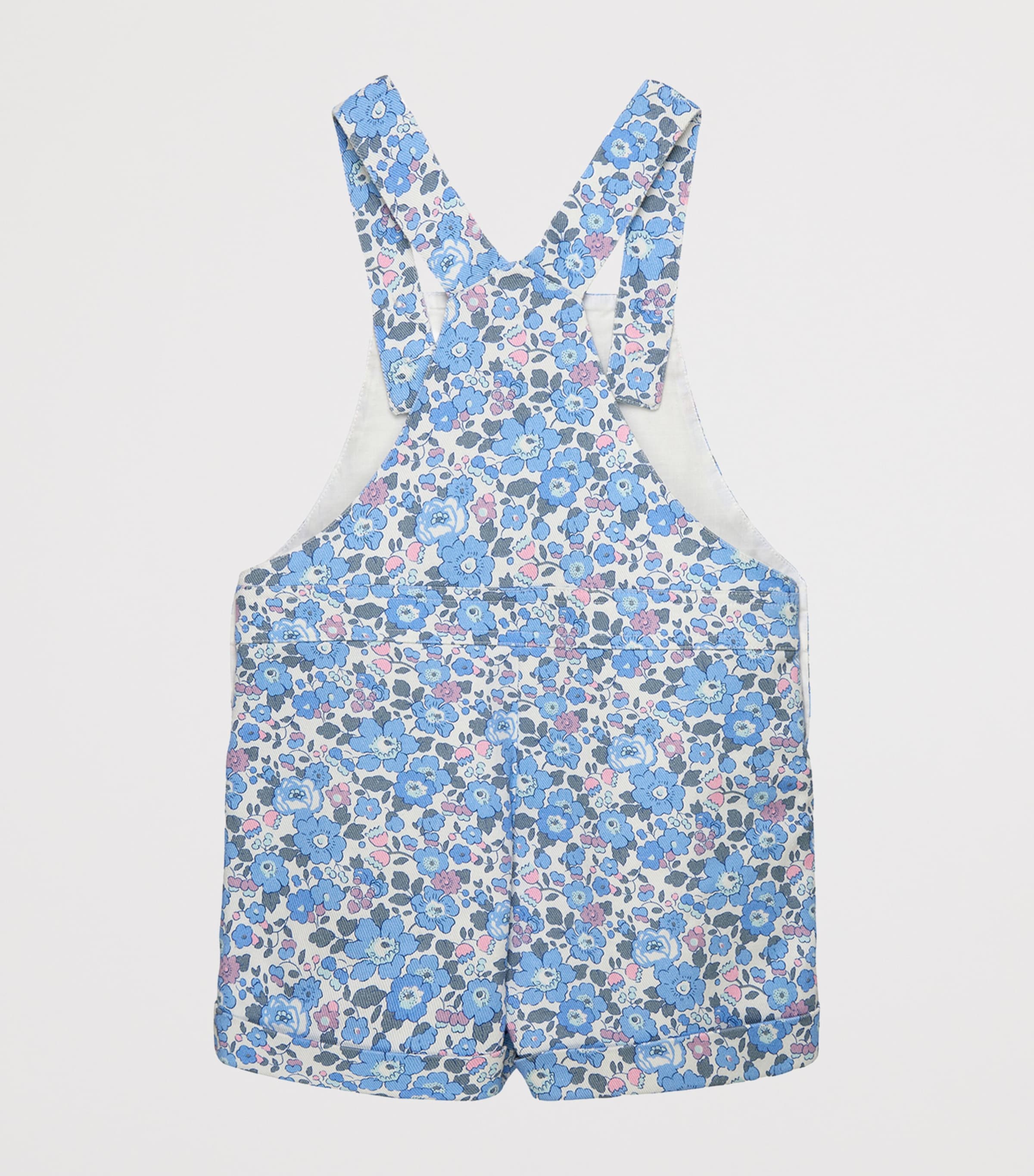 Trotters Stretch-Cotton Floral Betsy Dungarees (2-5 Years) Blue Betsy Image 2