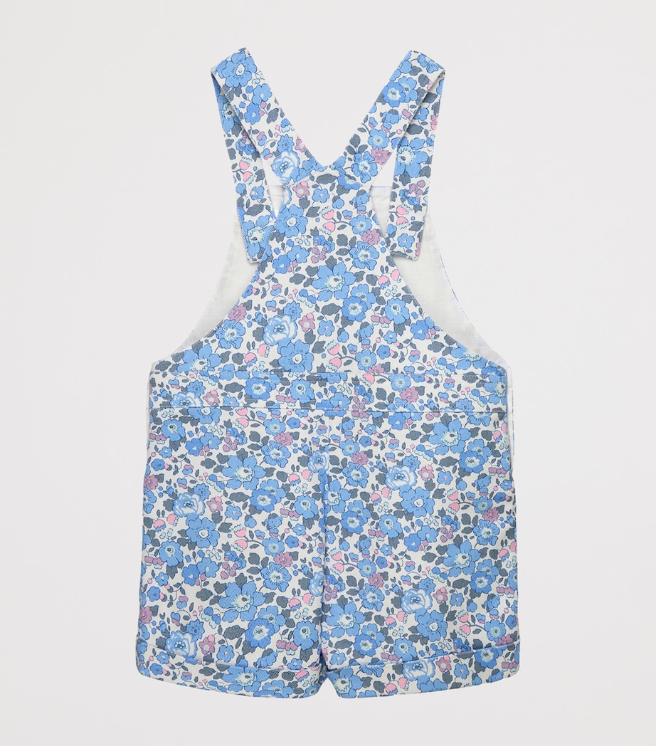 Trotters Stretch-Cotton Floral Betsy Dungarees (2-5 Years) Blue Betsy Image 2