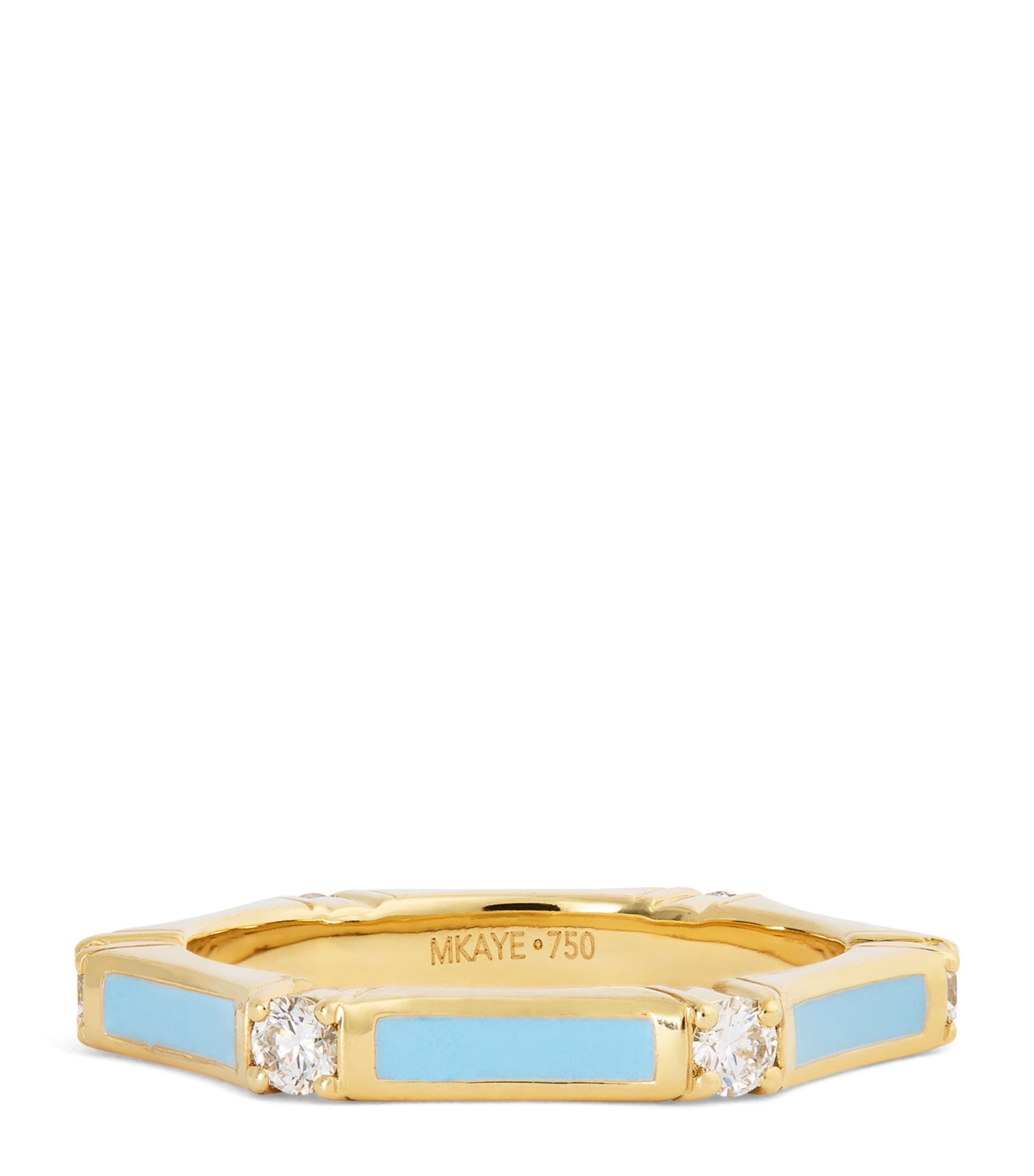 Melissa Kaye Yellow Gold, Diamond And Enamel Honey Station Ring