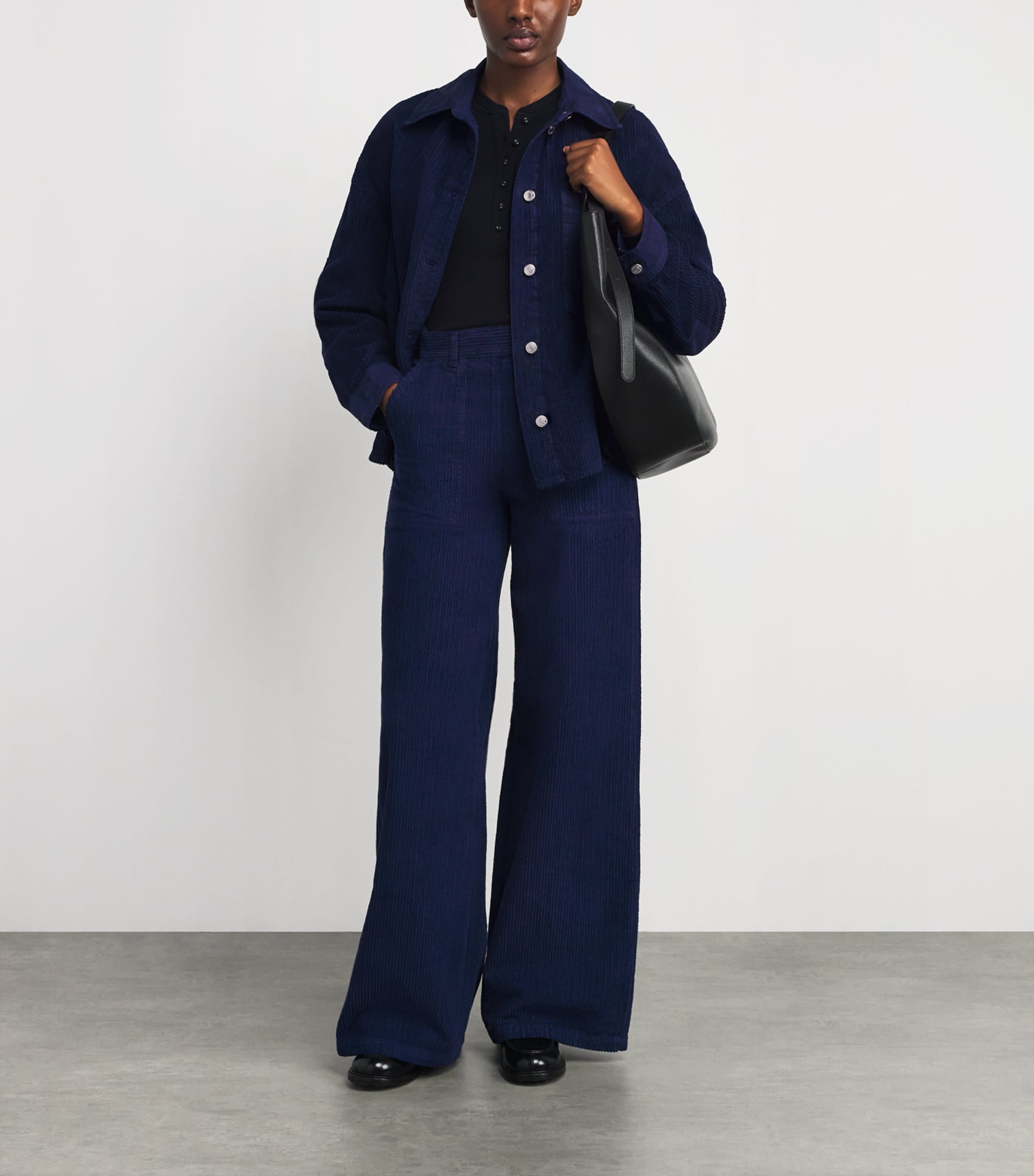 Corduroy Wide-Leg Trousers CHINA BLUE Image 2