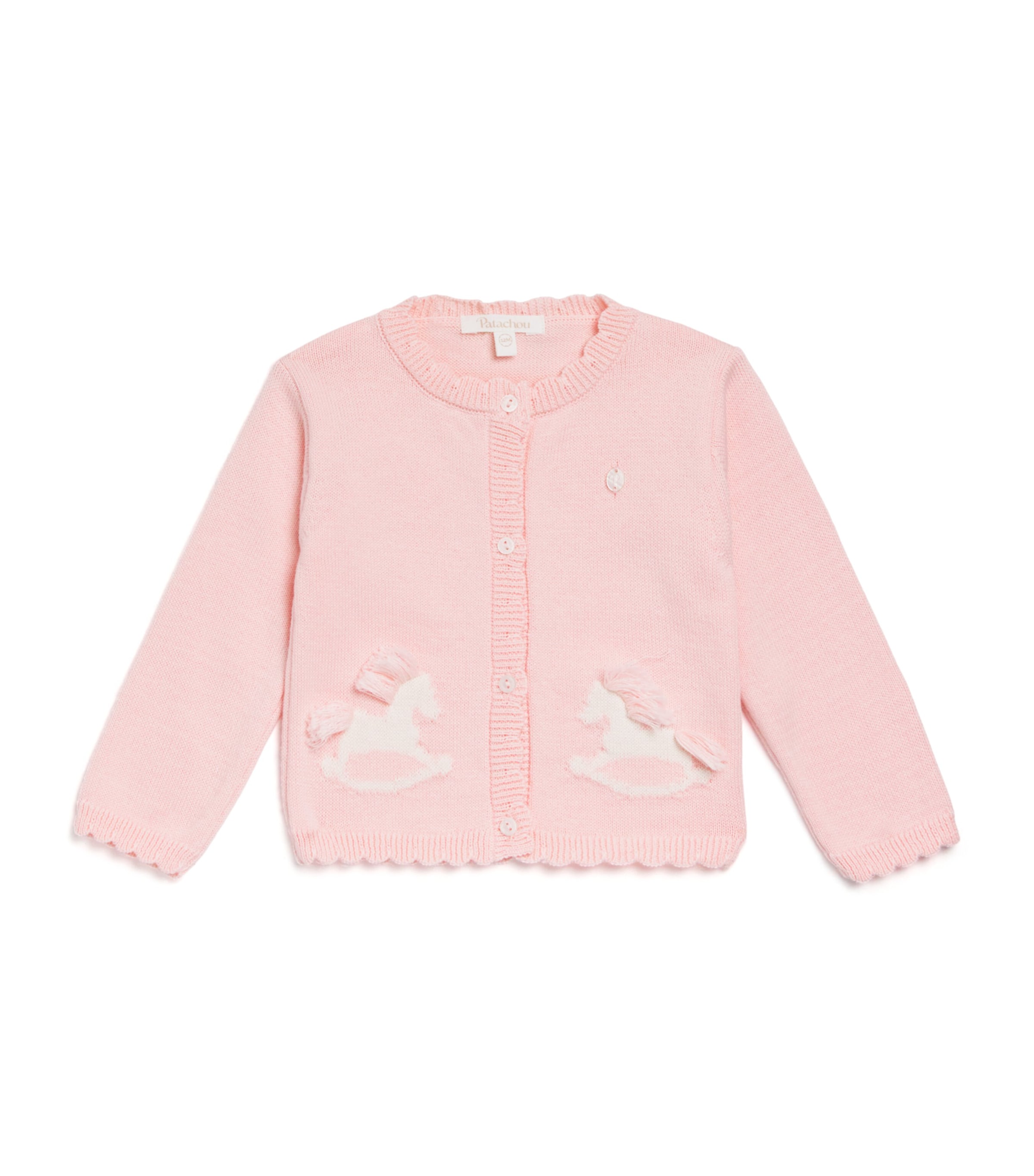 Patachou Cotton Embroidered Cardigan (1-24 Months) Sweet Pink Image 1