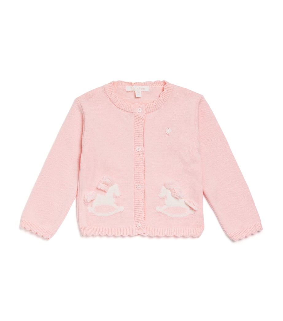 Patachou Cotton Embroidered Cardigan (1-24 Months) Sweet Pink Image 1