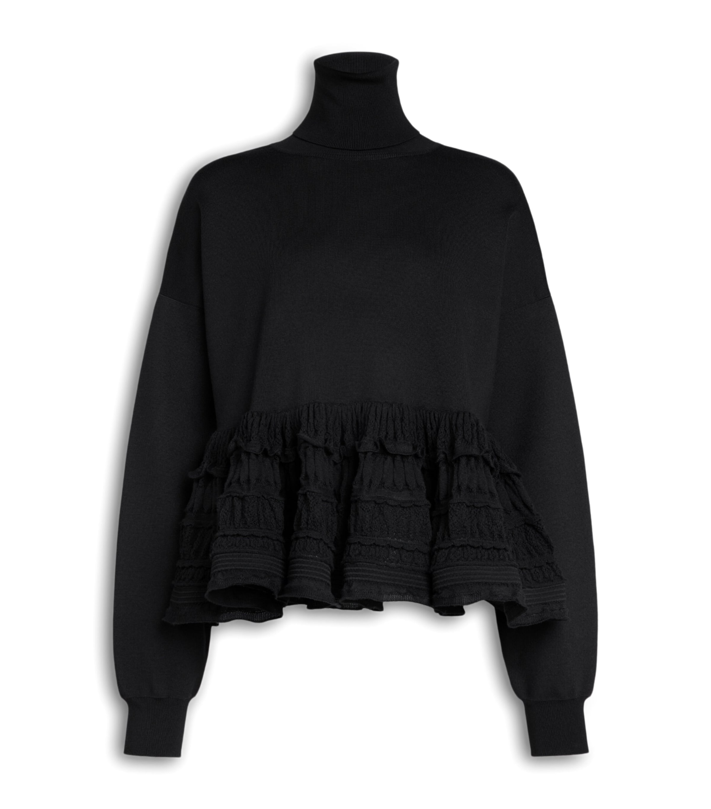 Wool-Blend Crinoline Peplum Sweater NOIR ALAIA Image 1