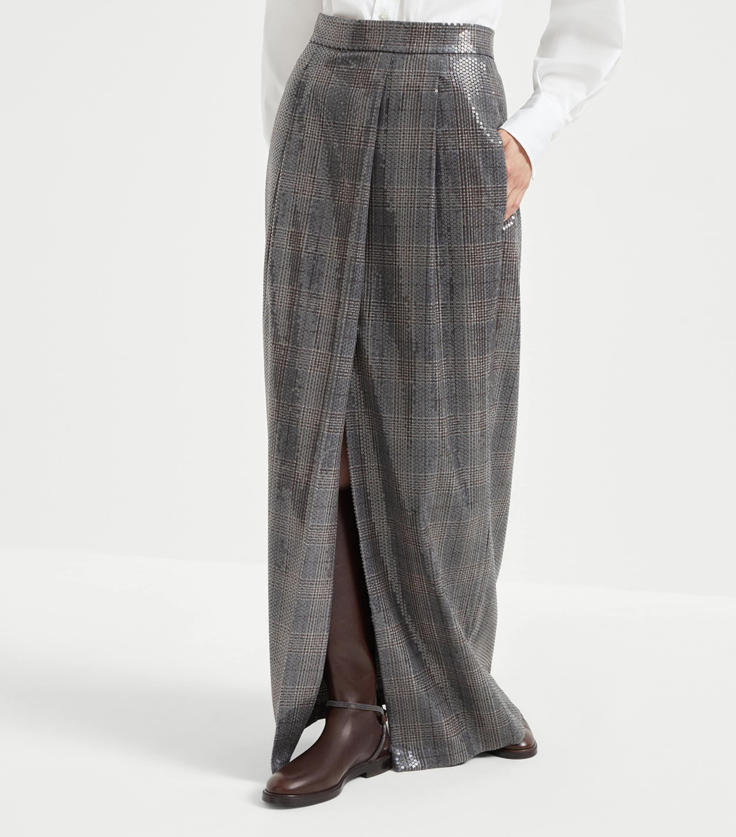 Sequinned Virgin Wool Skirt C001 Image 3