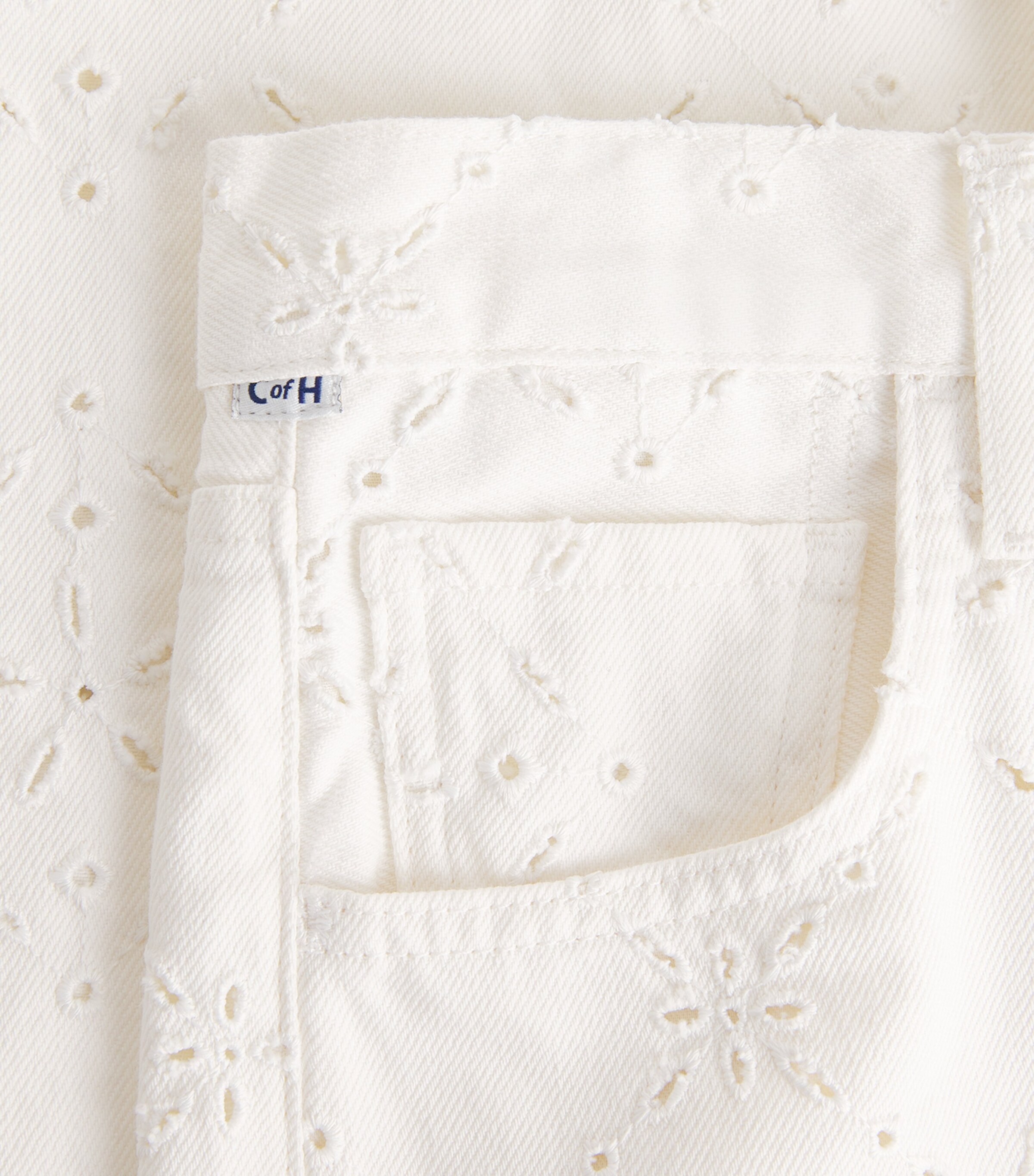 Citizens of Humanity Womens Eyelet Lindz Easy Straight Jeans Blanc Soft White Image 6