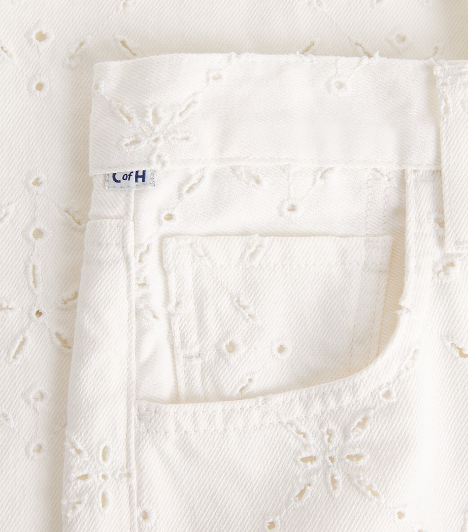 Citizens of Humanity Womens Eyelet Lindz Easy Straight Jeans Blanc Soft White Image 6