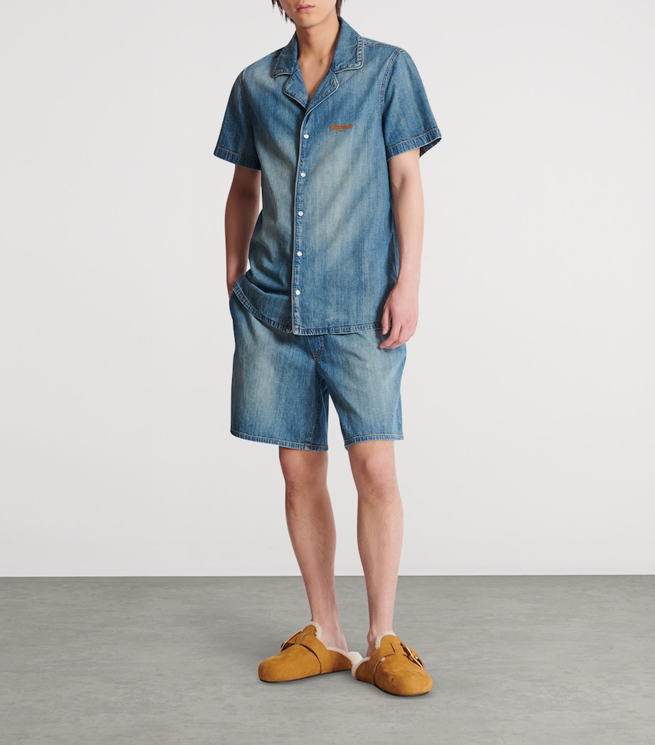 Faded Denim Shorts 6EW BLEU DENIM Image 2