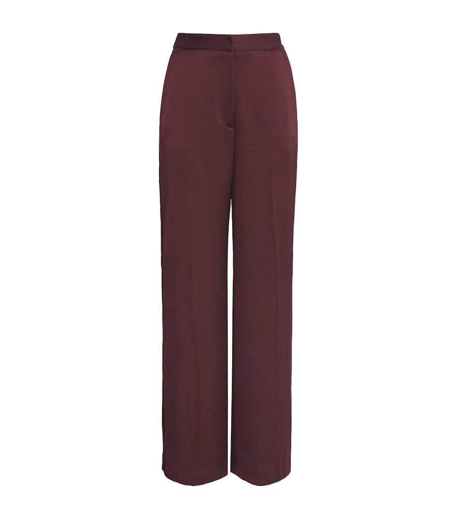 Satin Tailored Trousers BURGUNDY Image 1