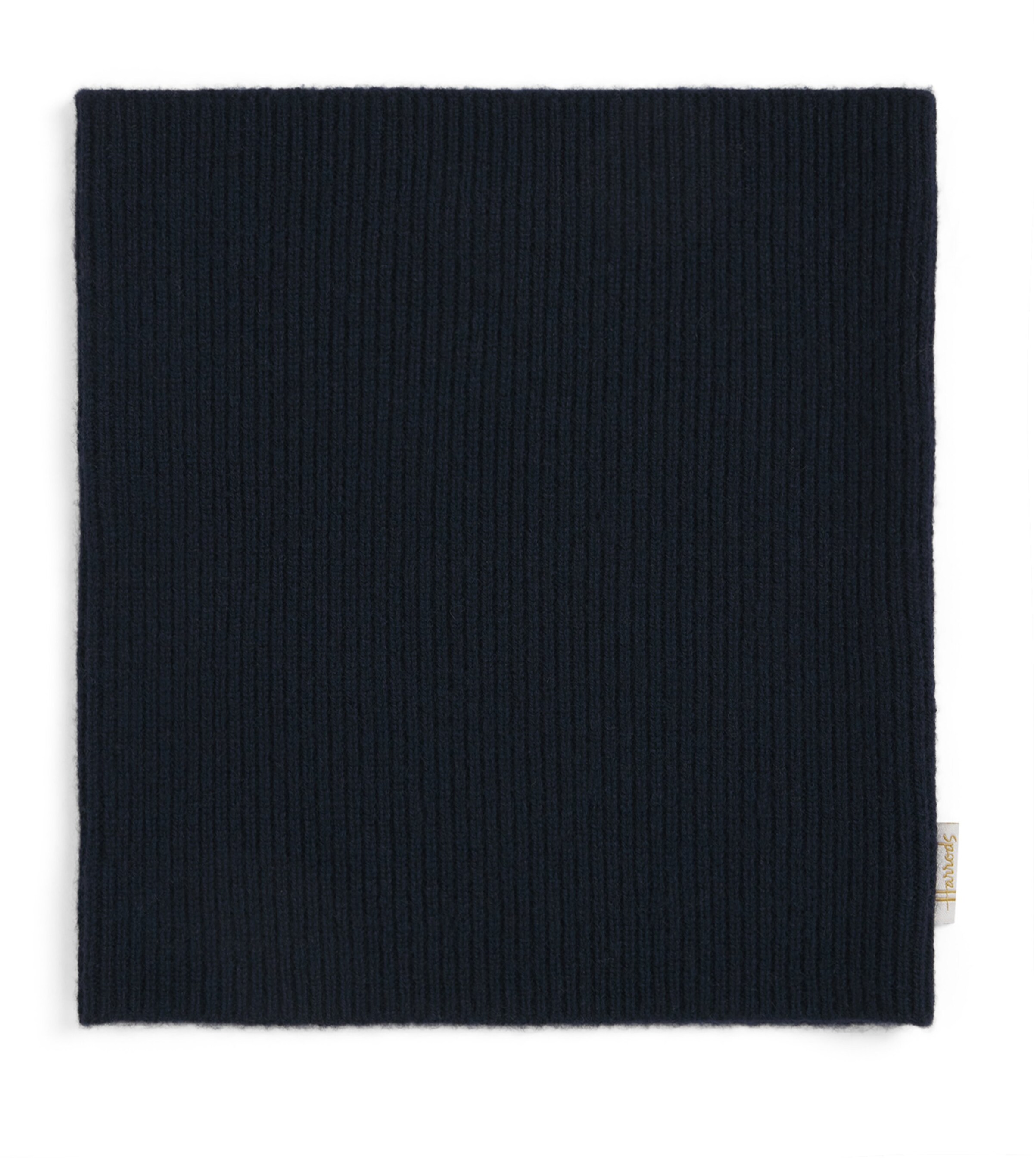 Harrods Cashmere Ribbed Snood Navy Image 1