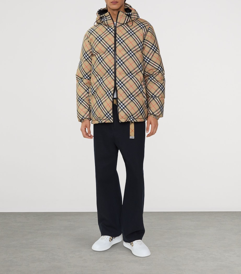 Down Reversible Check Puffer Jacket SAND IP CHECK Image 2