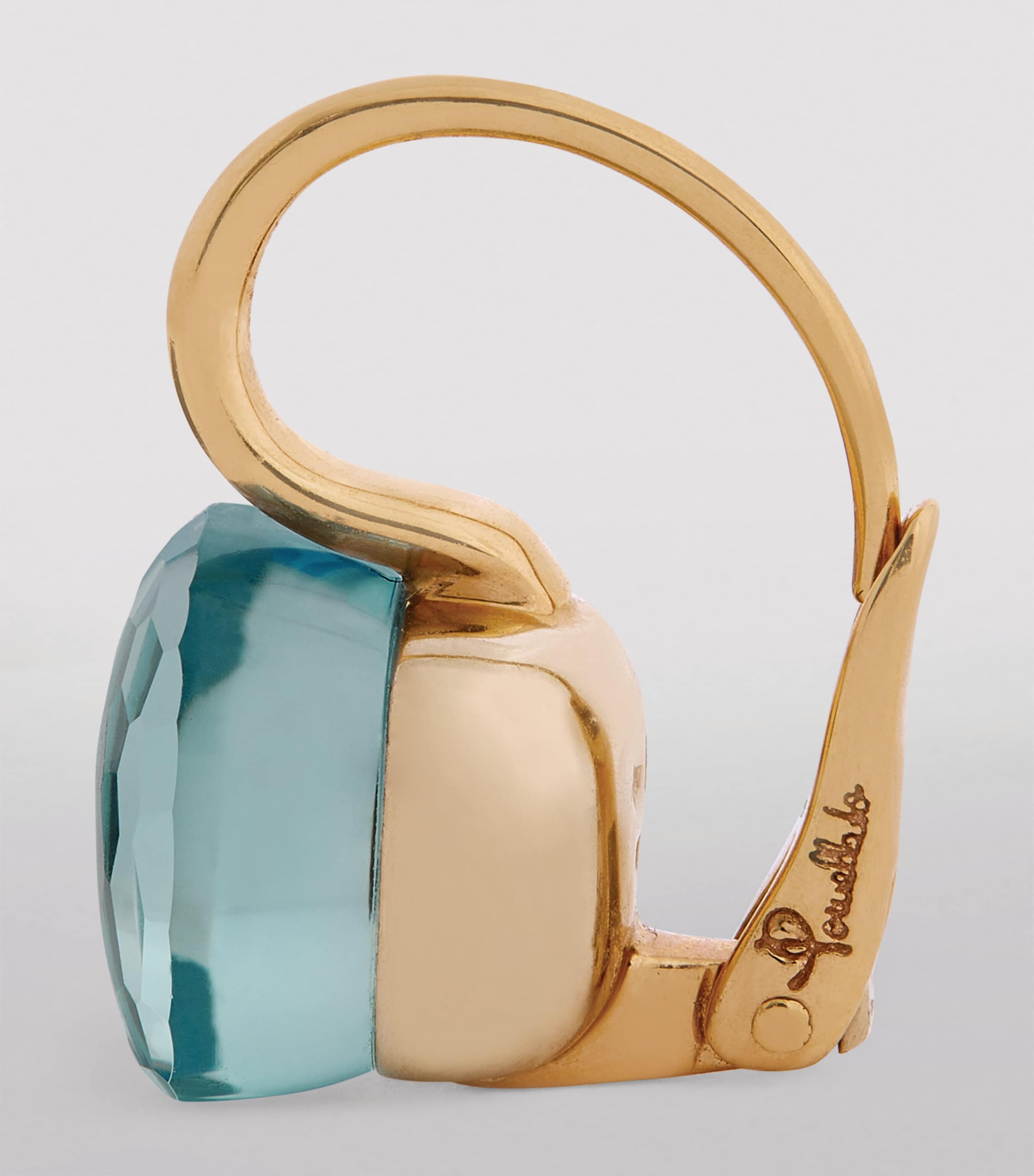 Pomellato Rose Gold, White Gold and Sky Blue Topaz Nudo Earrings Image 3