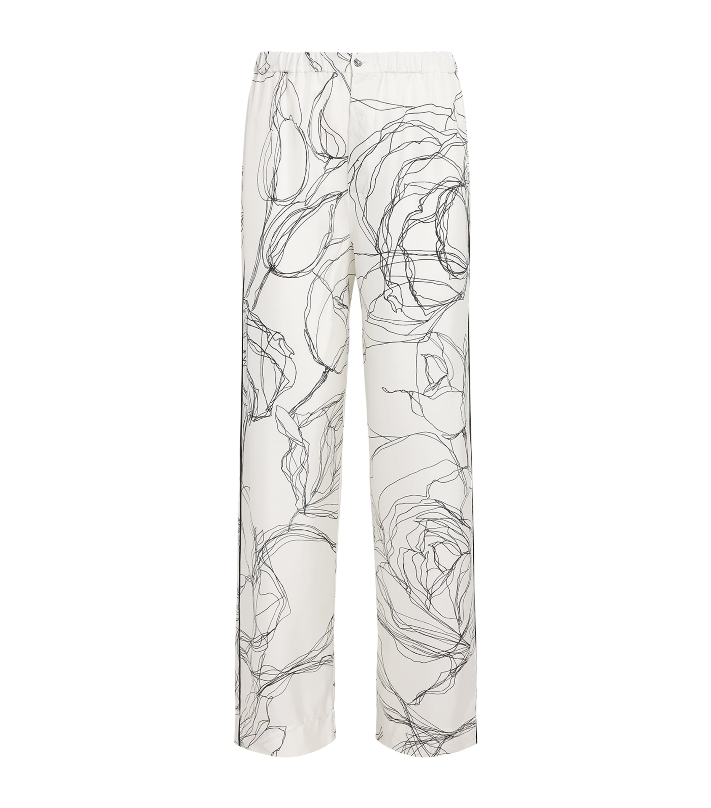 Fabiana Filippi Womens Silk Twill Printed Trousers Bianco Image 1