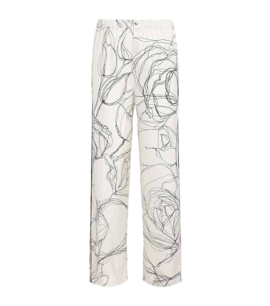 Fabiana Filippi Womens Silk Twill Printed Trousers Bianco Image 1