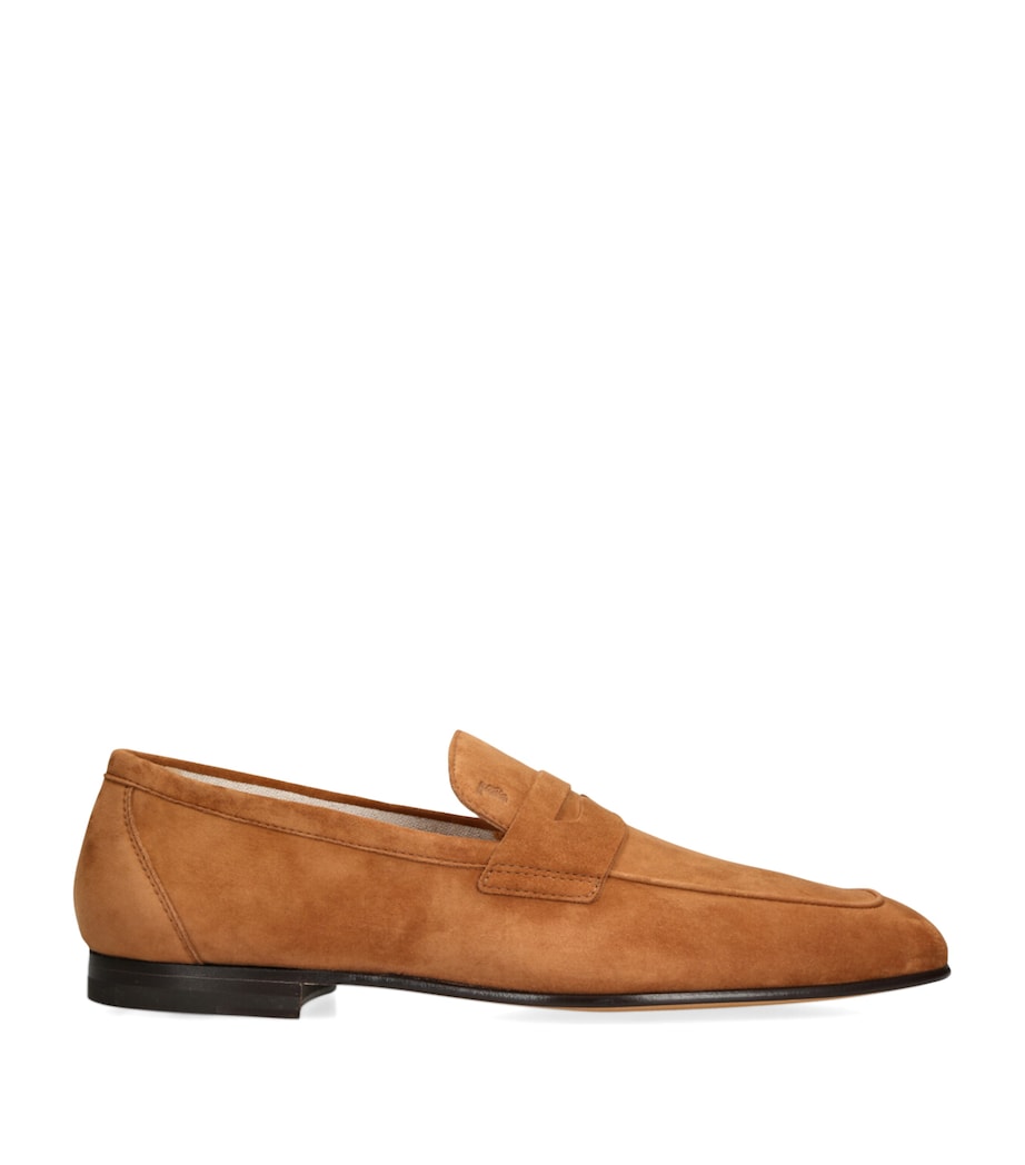 Suede Moccasino Penny Loafers CAMEL Image 1