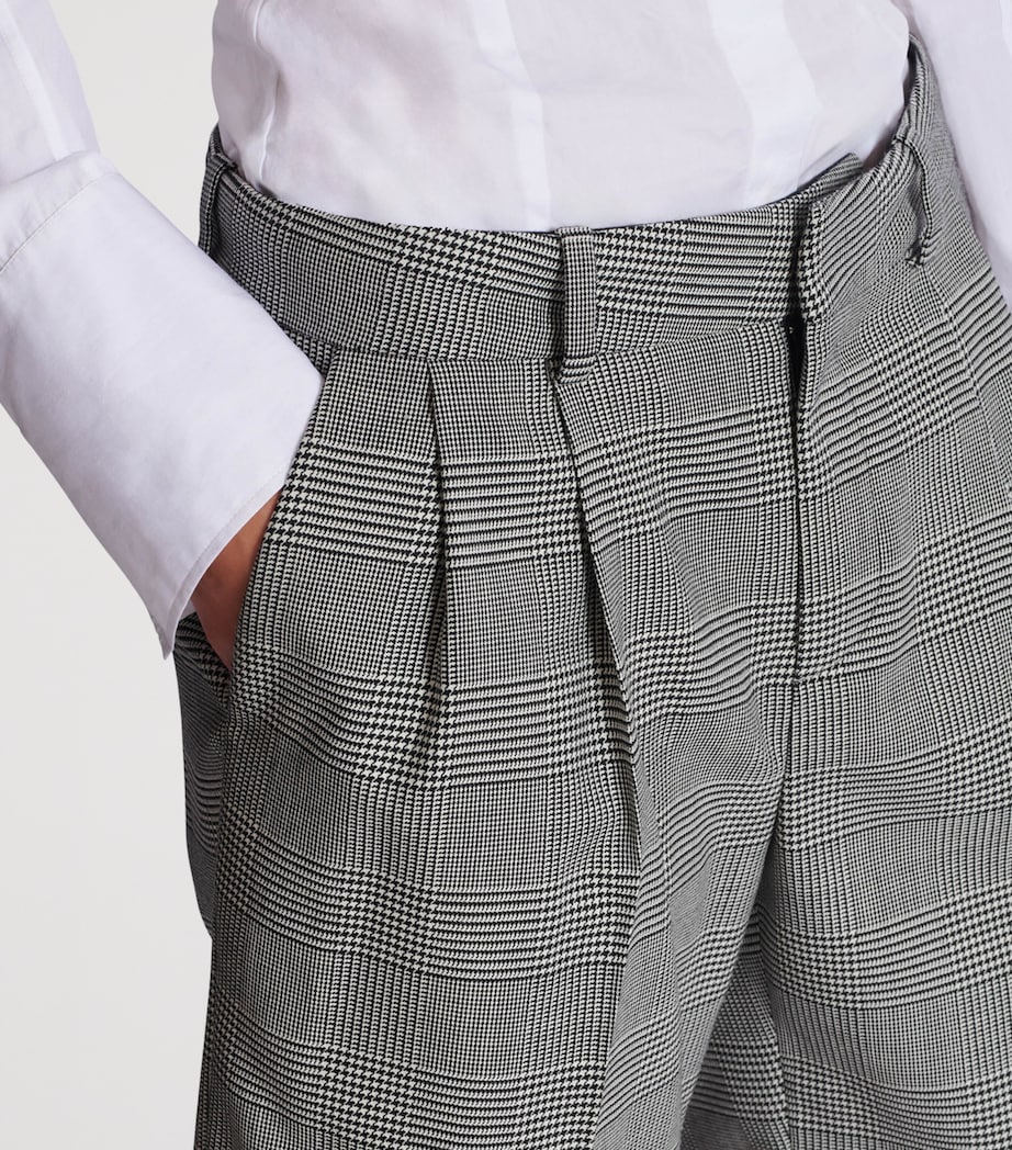 Virgin Wool-Blend Check Shorts EAB BLANC/WHITE. Image 5